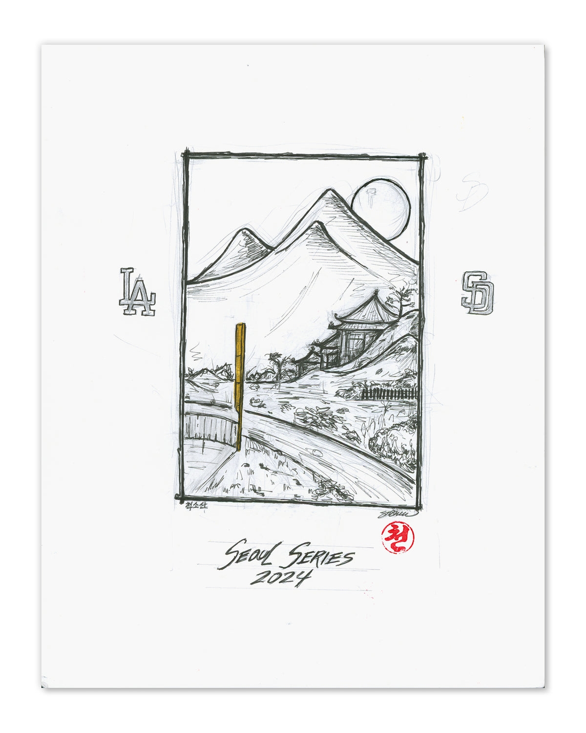 2024 MLB Seoul Series Original Artwork