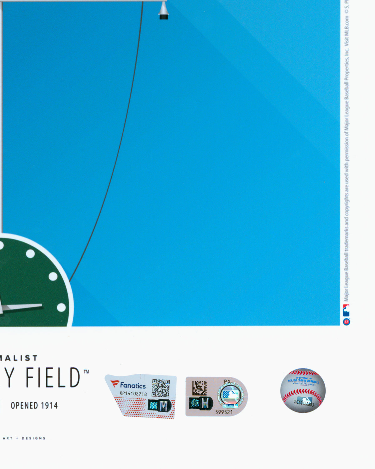 Minimalist Wrigley Field - Dansby Swanson Autographed - Poster Print - Authenticated