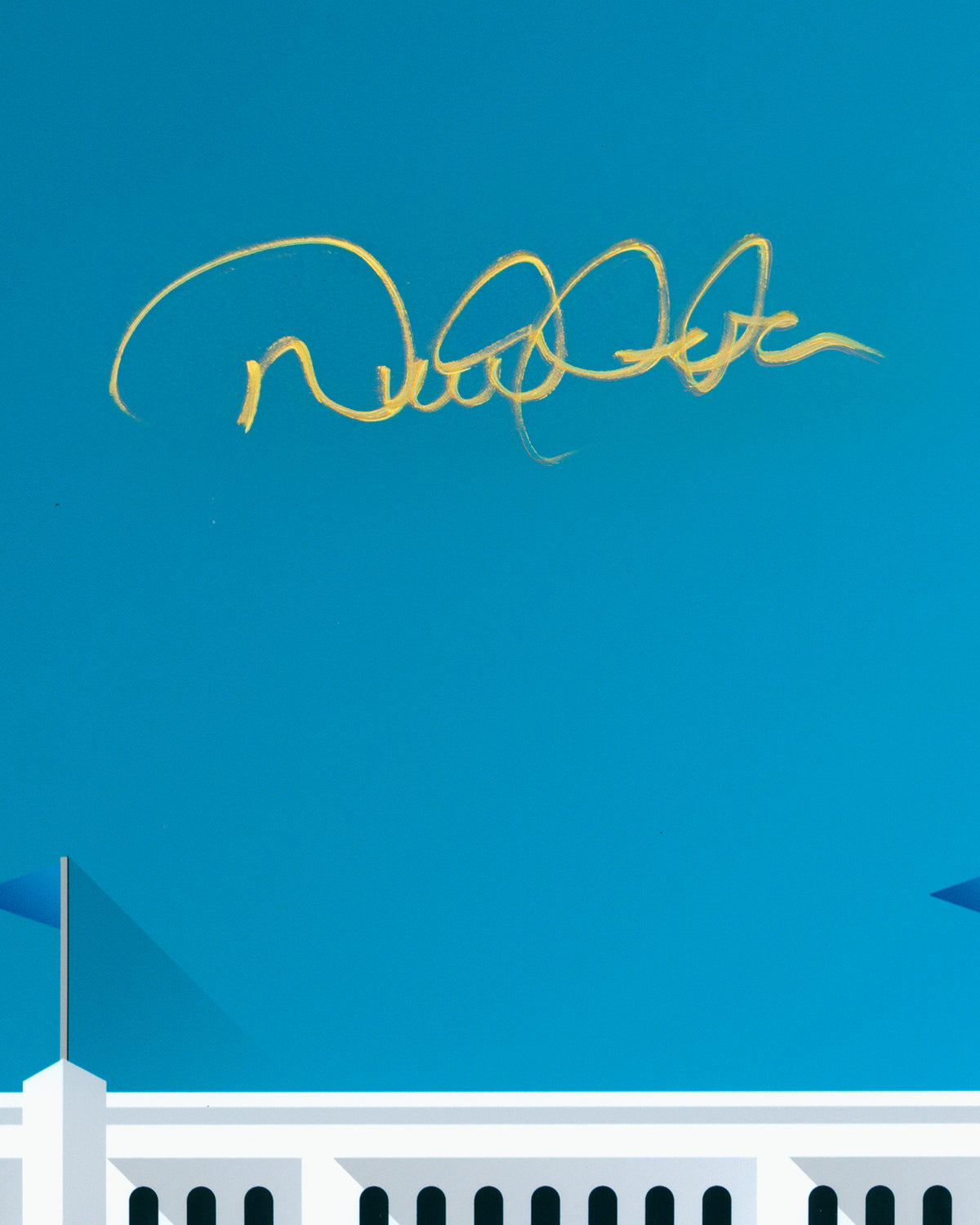 Minimalist Yankee Stadium Poster Print - Derek Jeter Autographed - Authenticated