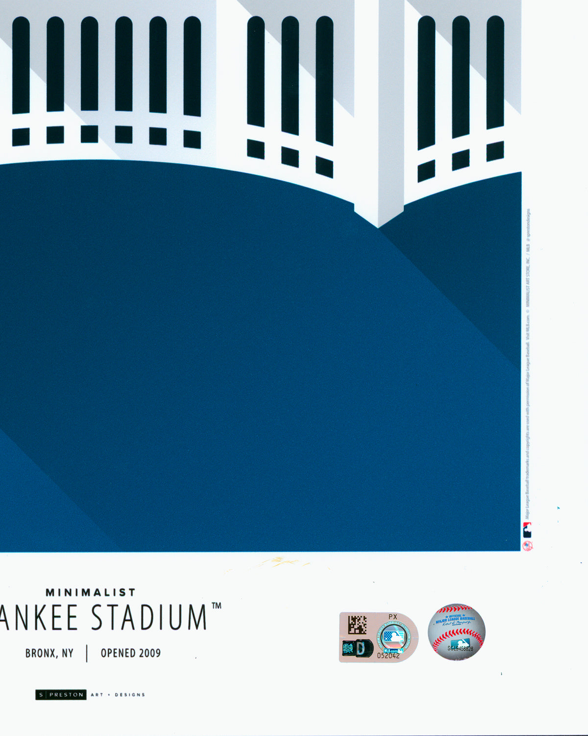 Minimalist Yankee Stadium Poster Print - Derek Jeter Autographed - Authenticated