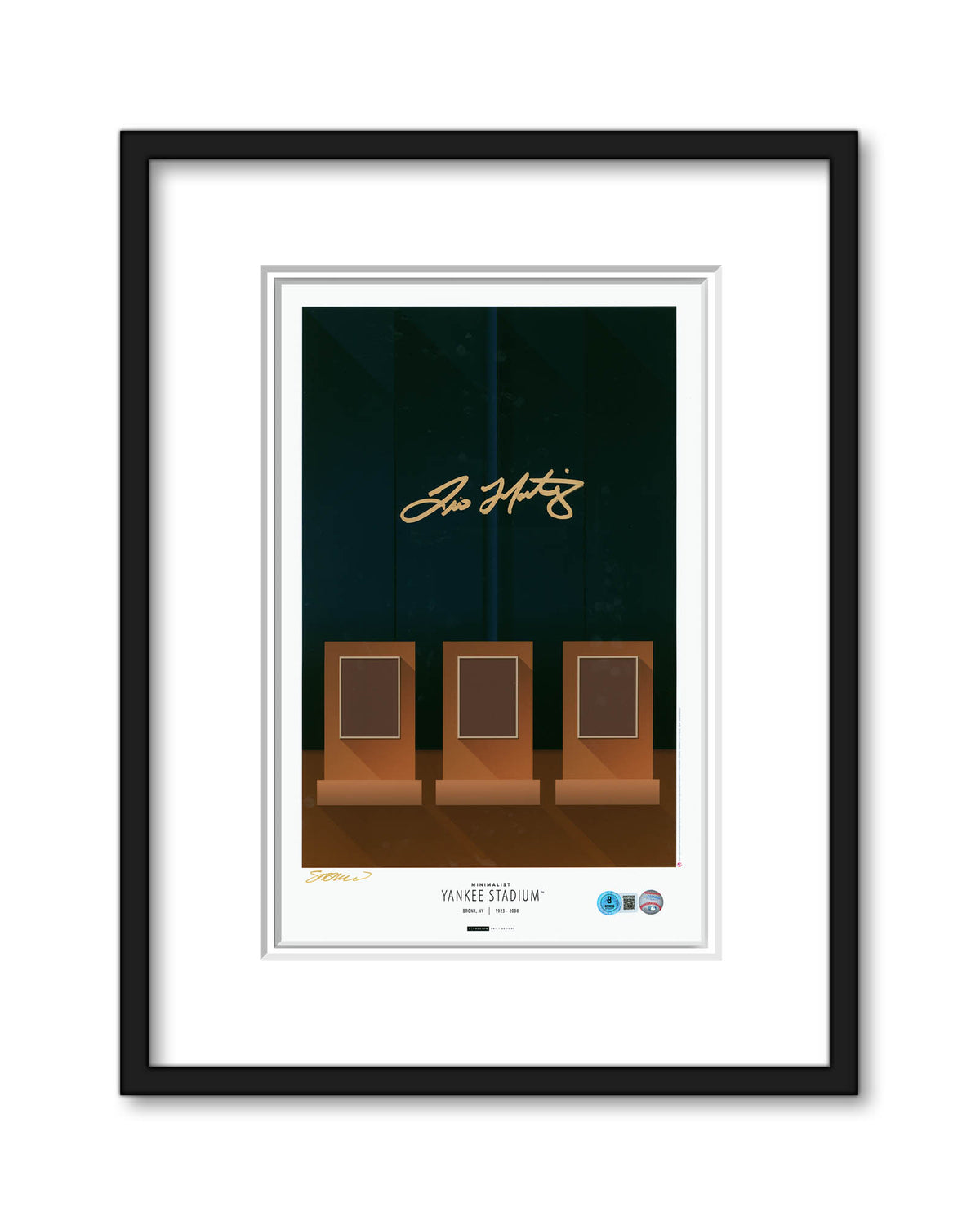 Minimalist Yankee Stadium Print - Don Mattingly Autographed - Authenticated