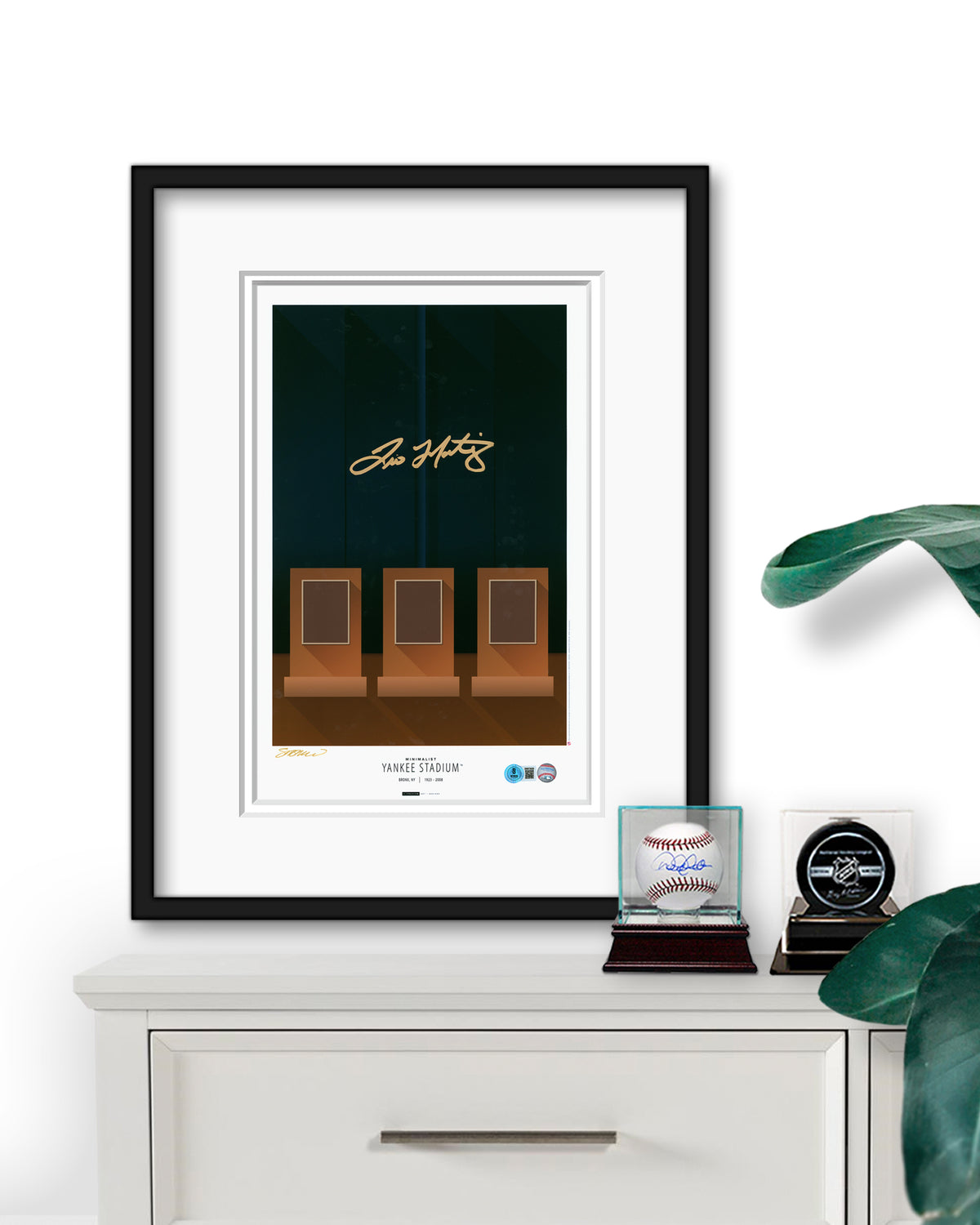 Minimalist Yankee Stadium Print - Don Mattingly Autographed - Authenticated