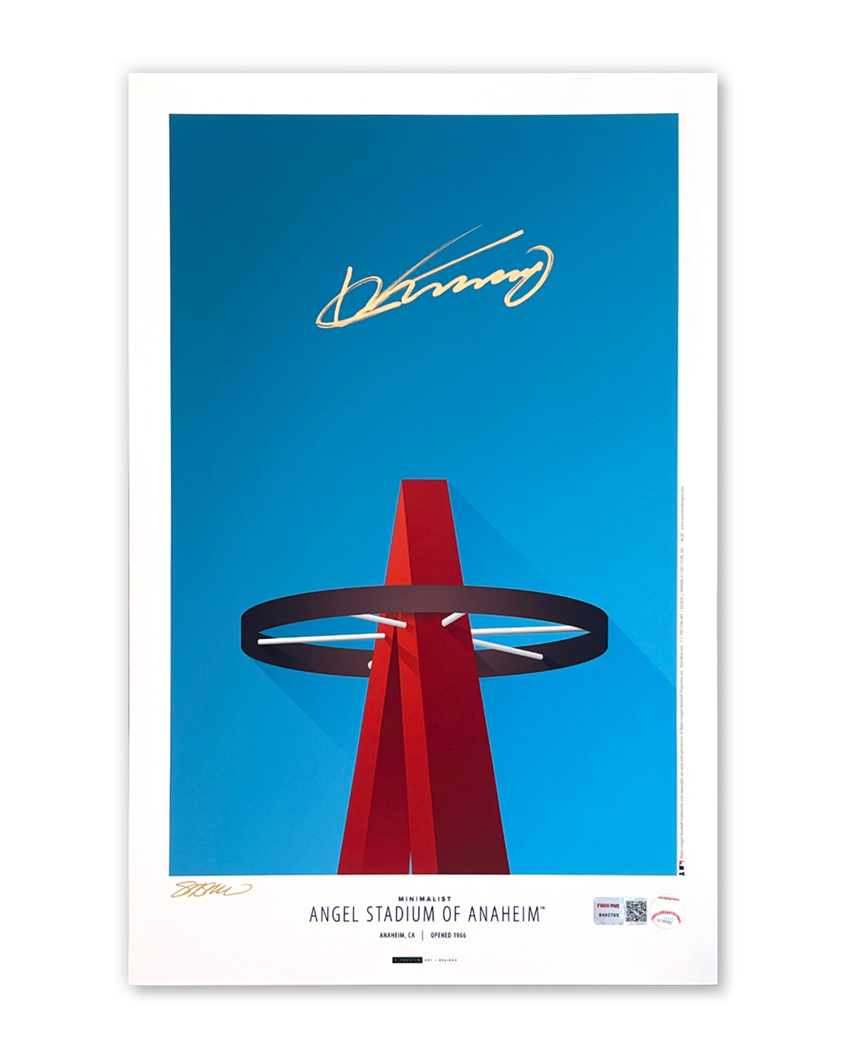 Minimalist Angel Stadium Vladimir Guerrero Sr. Autographed