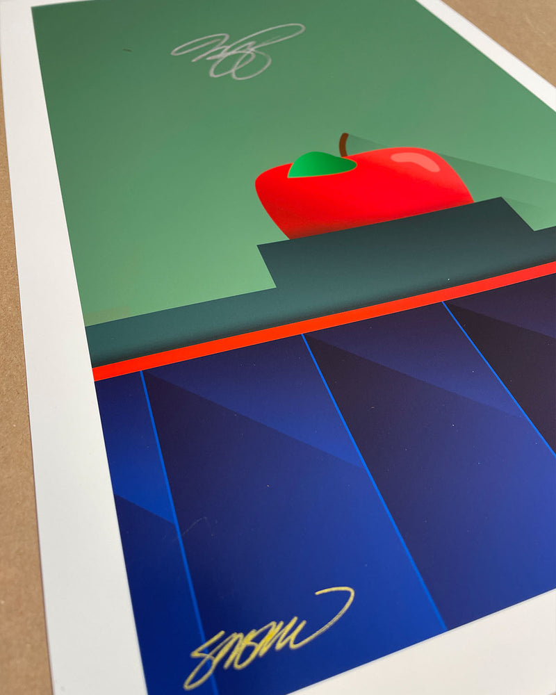 Minimalist Shea Stadium - Mike Piazza Autographed Signature