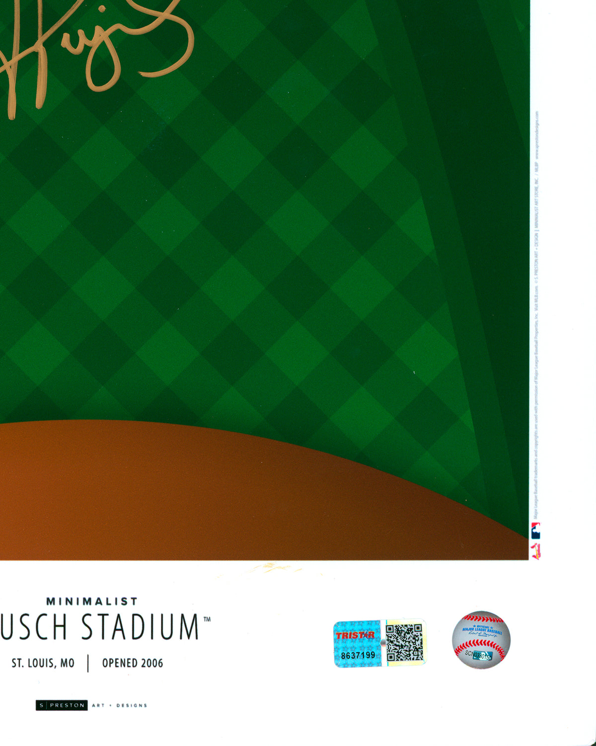 Minimalist Busch Stadium - Albert Pujols Autographed - Poster Print - Authenticated