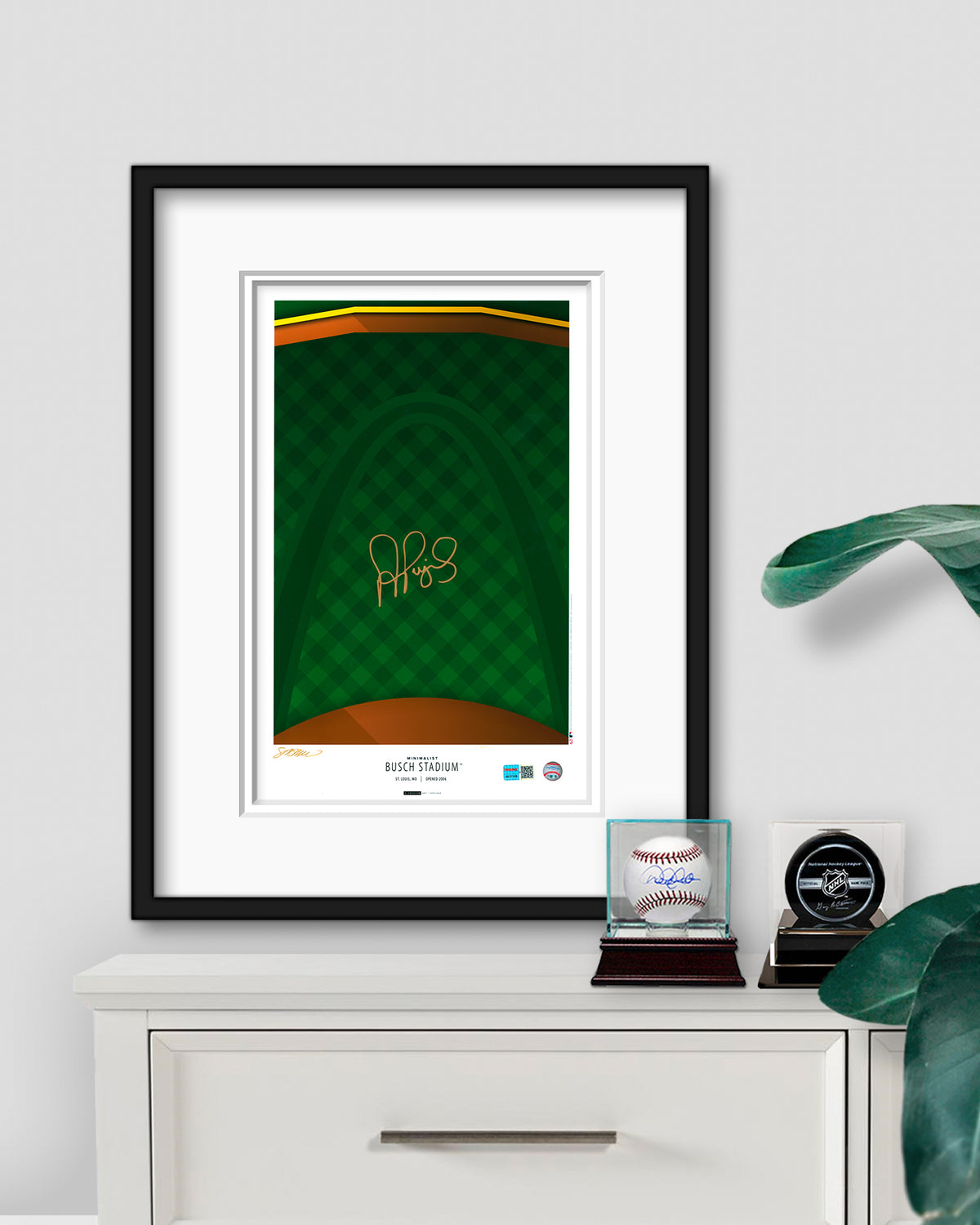 Minimalist Busch Stadium - Albert Pujols Autographed - Poster Print - Authenticated