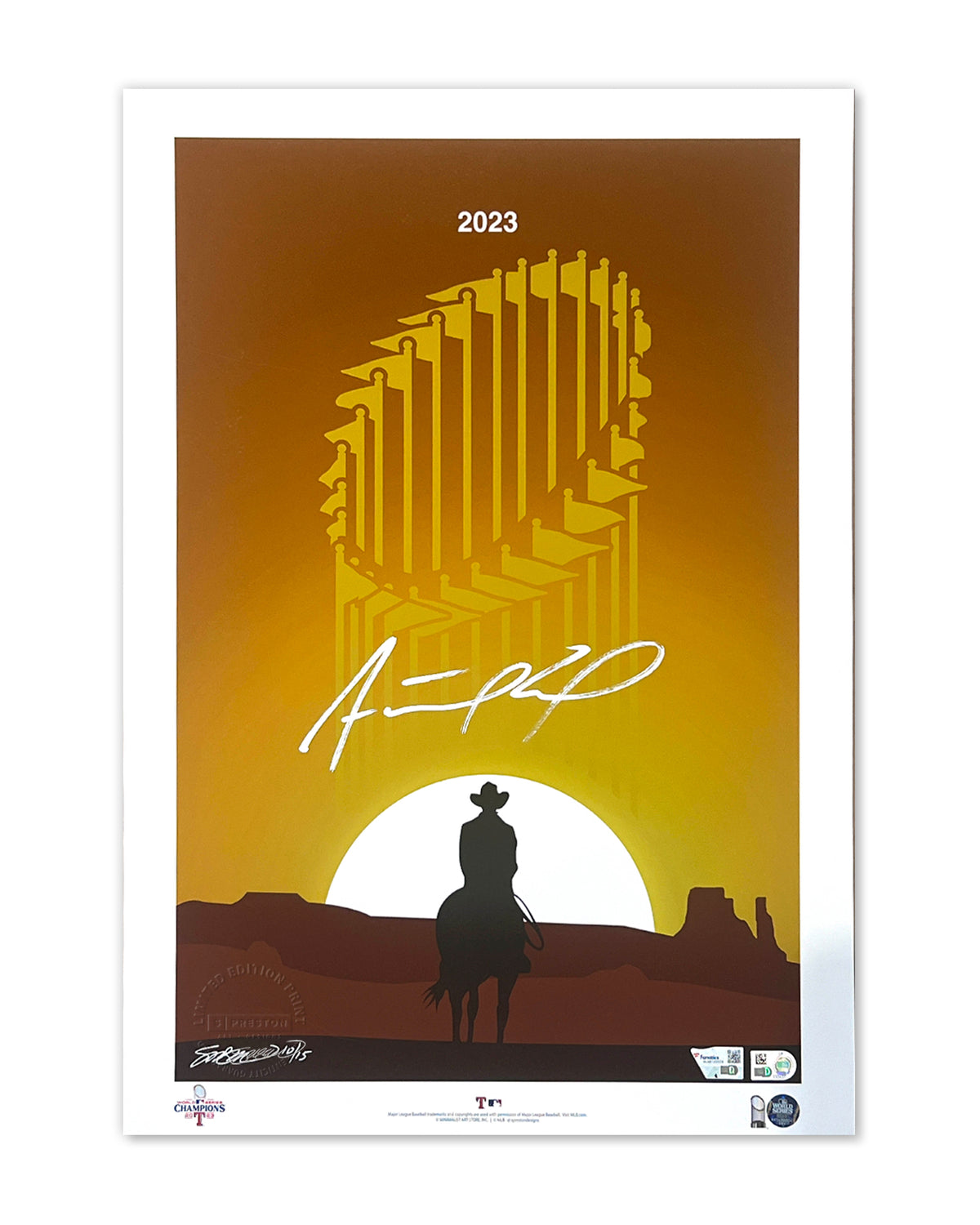 Minimalist 2023 World Series Adolis Garcia Autographed 