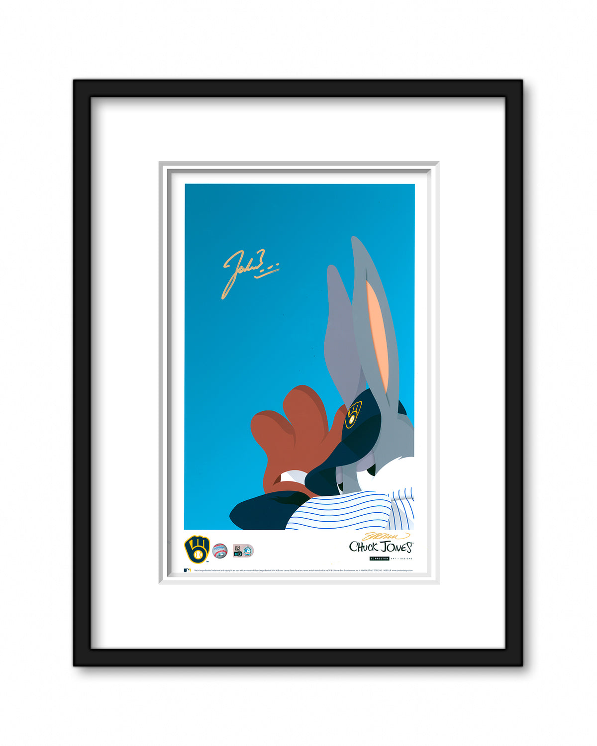 Minimalist Brewers Baseball Bugs - Jacob Misiorowski Autograph Poster - Authenticated