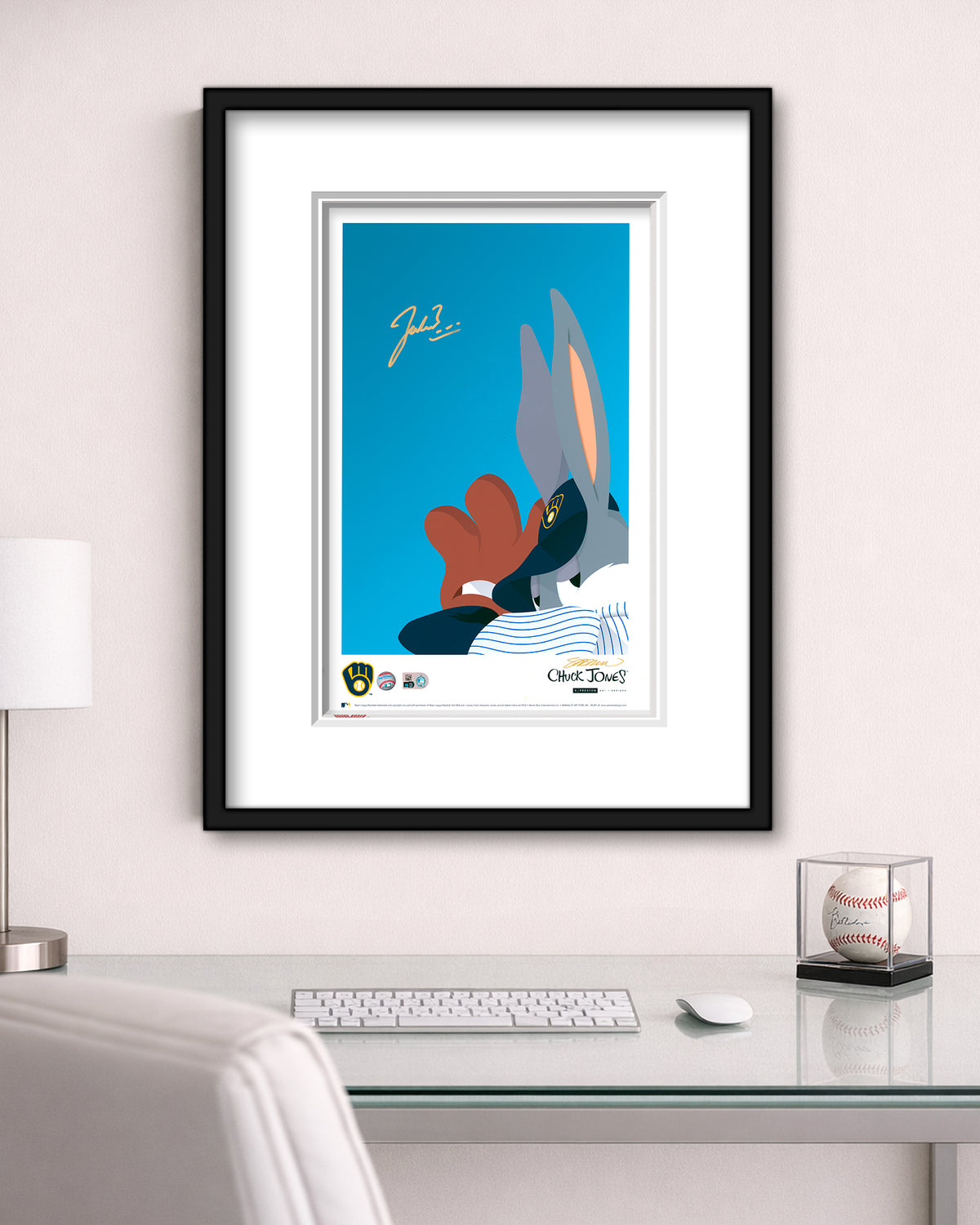 Minimalist Brewers Baseball Bugs - Jacob Misiorowski Autograph Poster - Authenticated