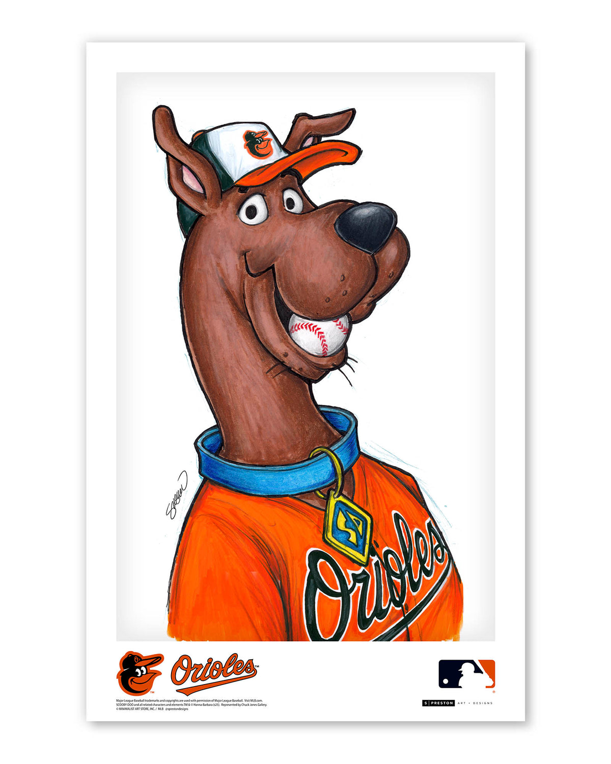 Scooby Doo x MLB Orioles Limited Edition Art Print