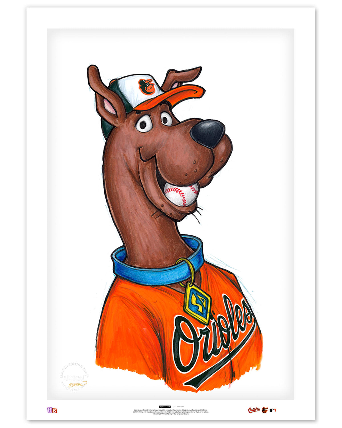 Scooby Doo x MLB Orioles Limited Edition Art Print