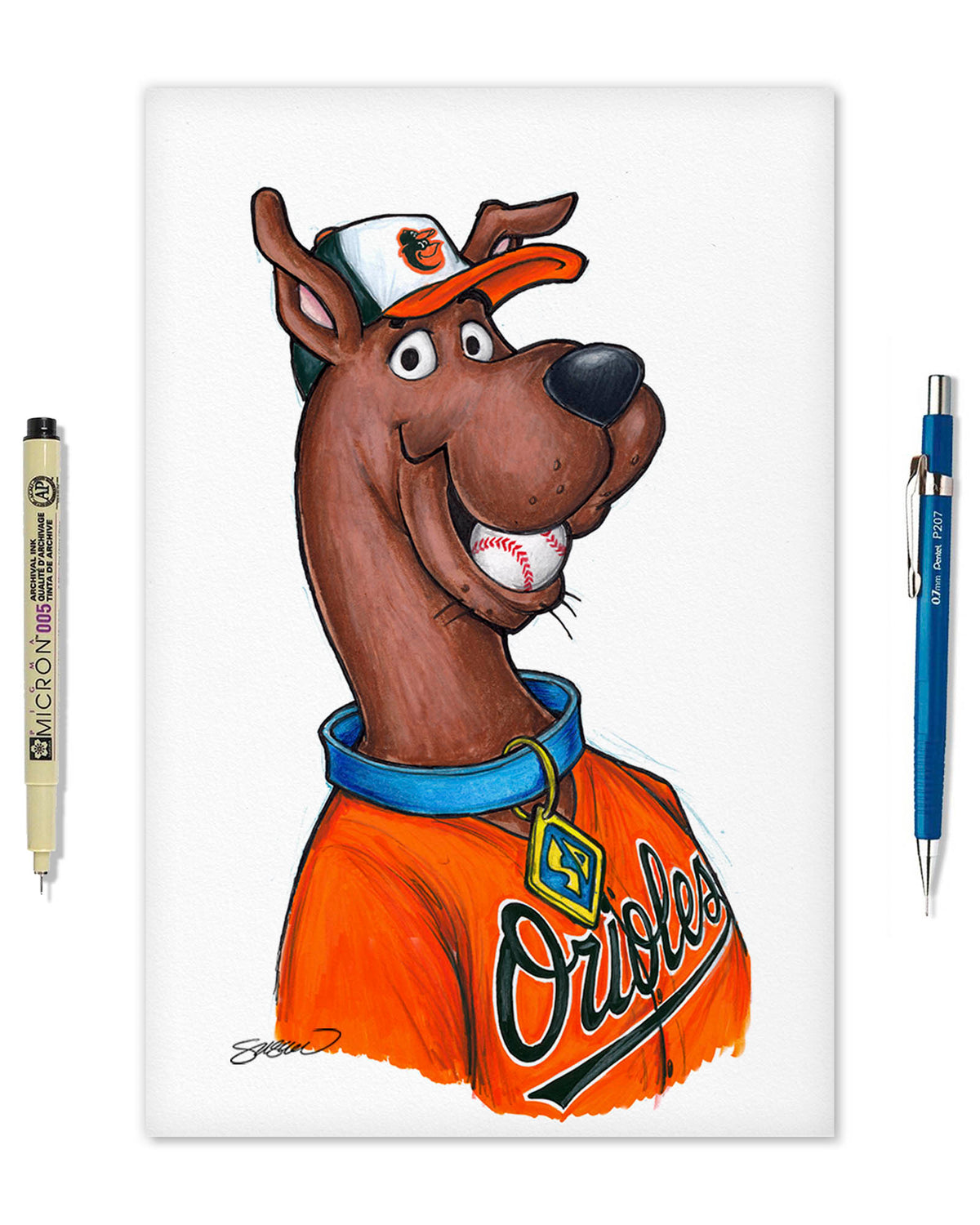 Scooby Doo x MLB Orioles Limited Edition Art Print