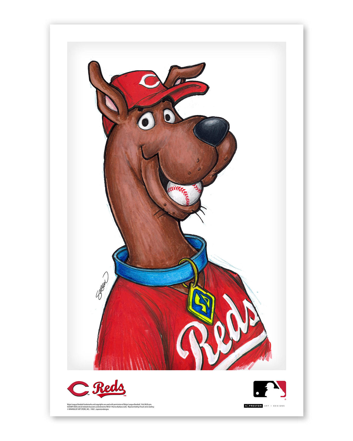 Scooby Doo x MLB Reds Limited Edition Art Print