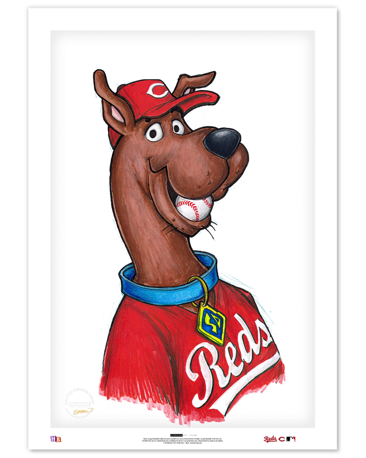 Scooby Doo x MLB Reds Limited Edition Art Print