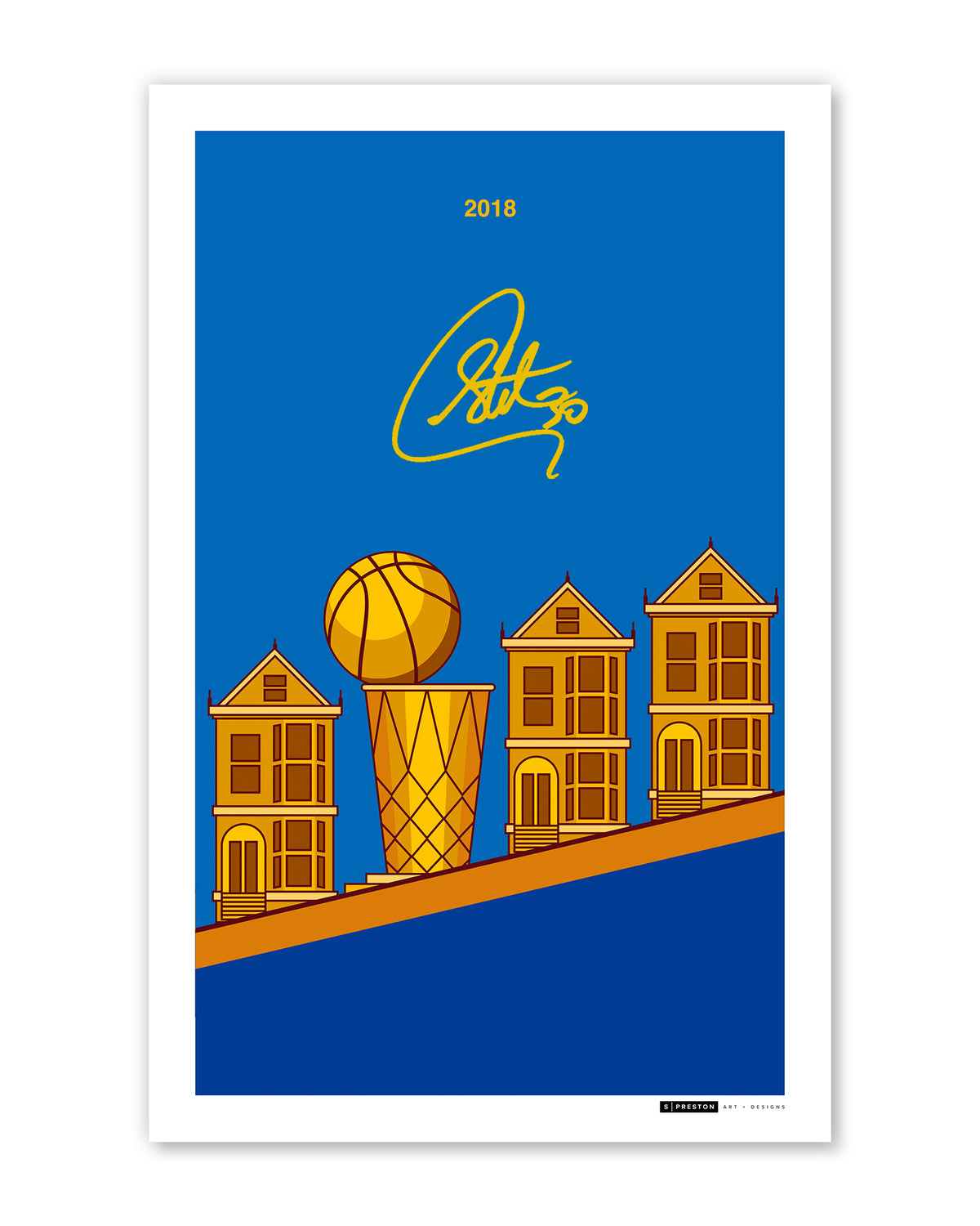Minimalist Art Prints - Steph Curry Autographed Print - Authenticated