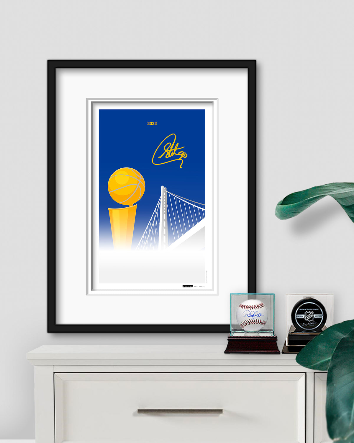 Minimalist Art Prints - Steph Curry Autographed Print - Authenticated