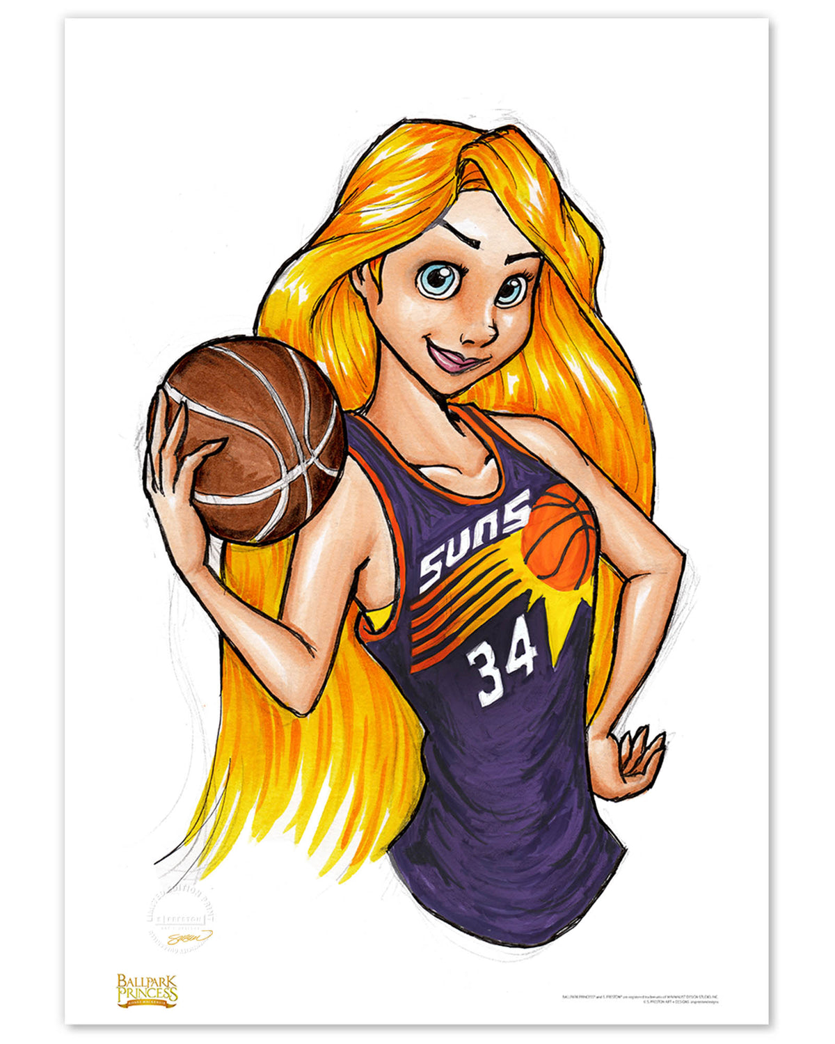 PHX Suns Rapunzel Fine Art Print