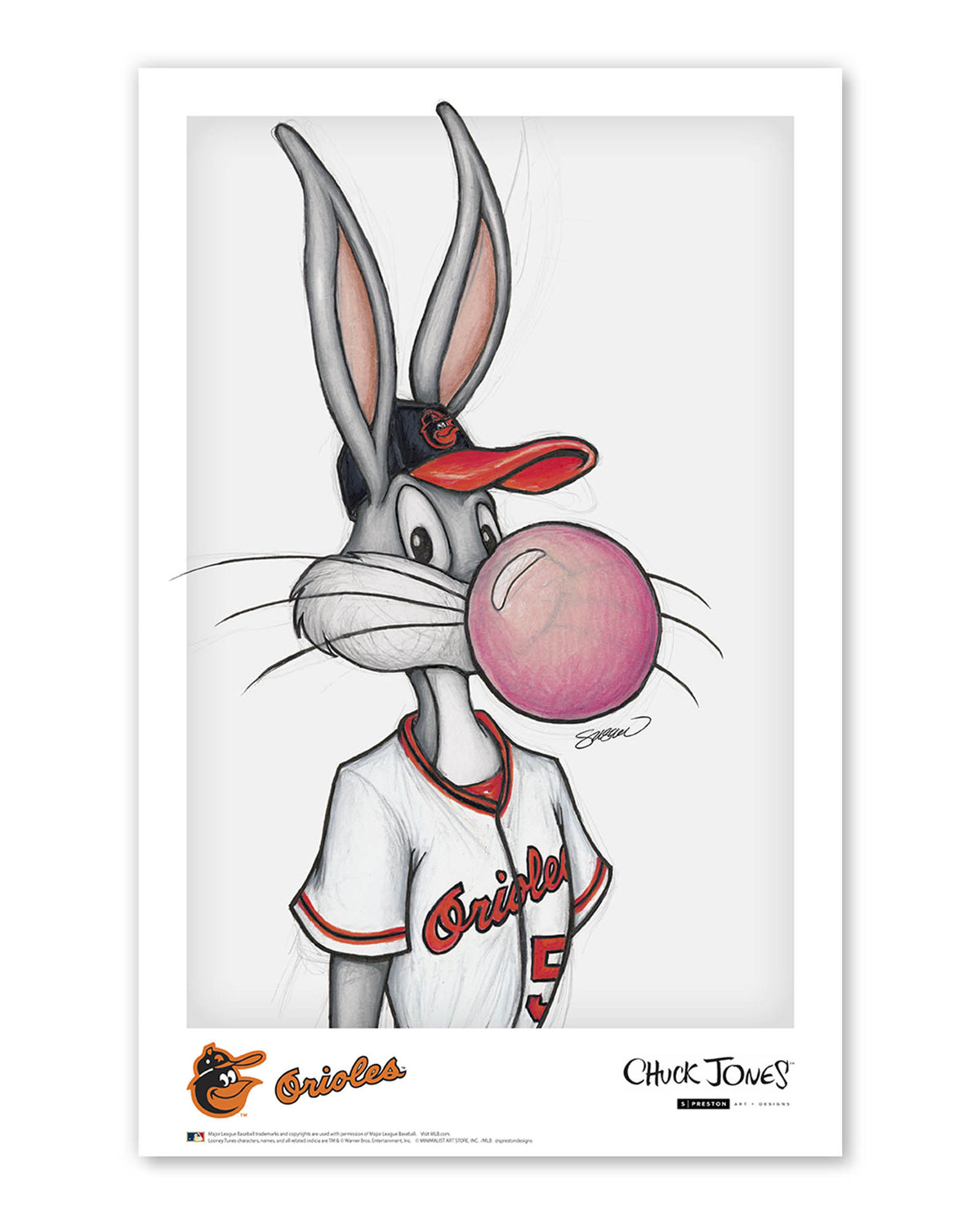 Bubblegum Bugs x MLB Baltimore Orioles Art Print