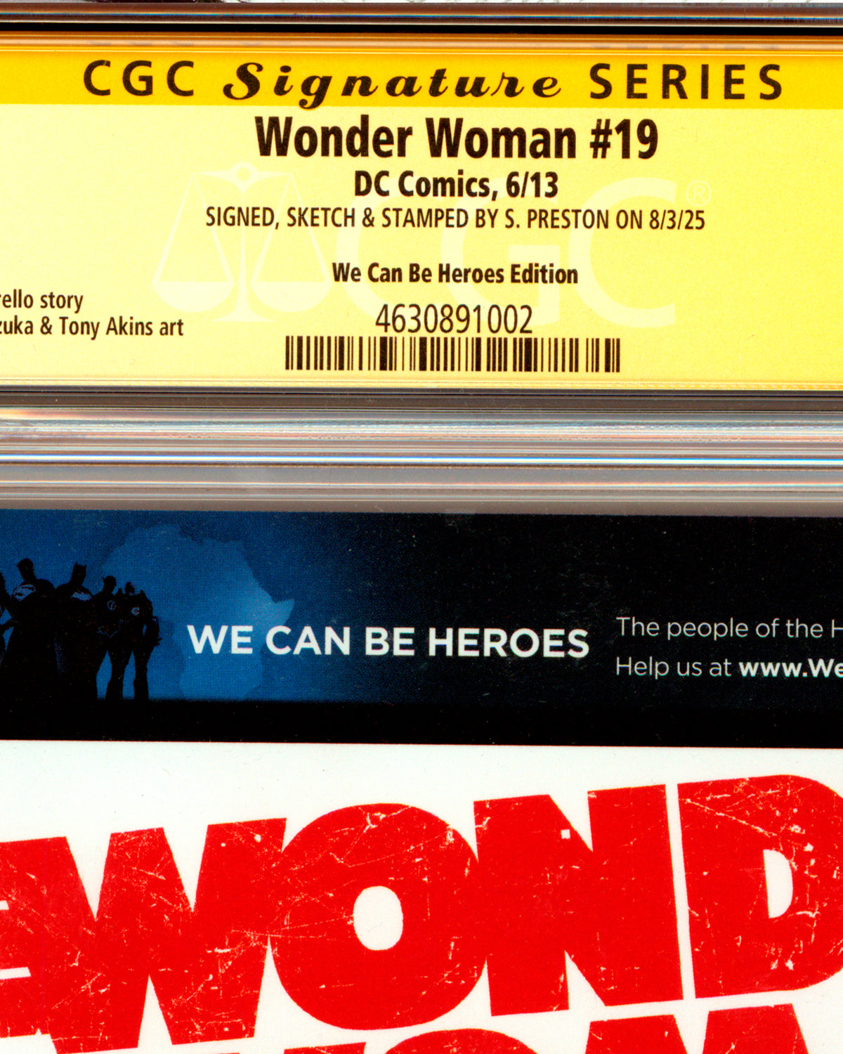 ORIGINAL ART - Padres Wonder Woman Sketch CGC 9.8 Comic Book