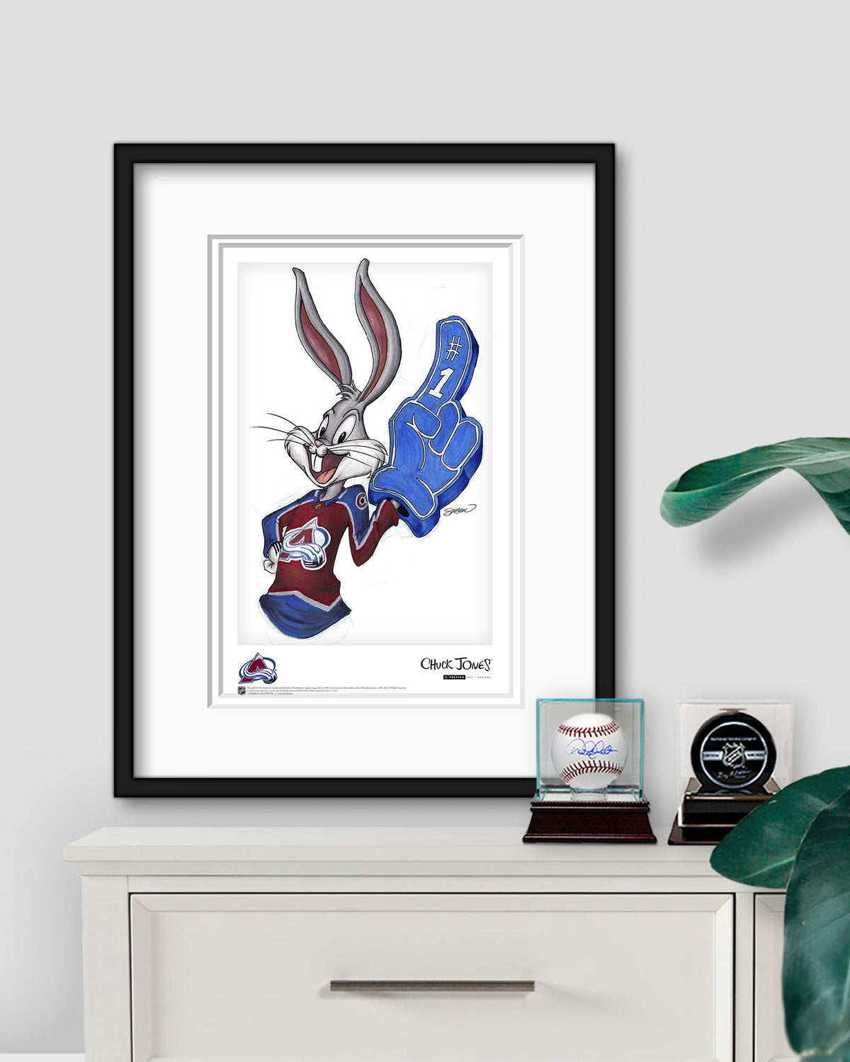 Rabbit Hockey Fan x NHL Avalanche Bugs Bunny Limited Edition Art Print