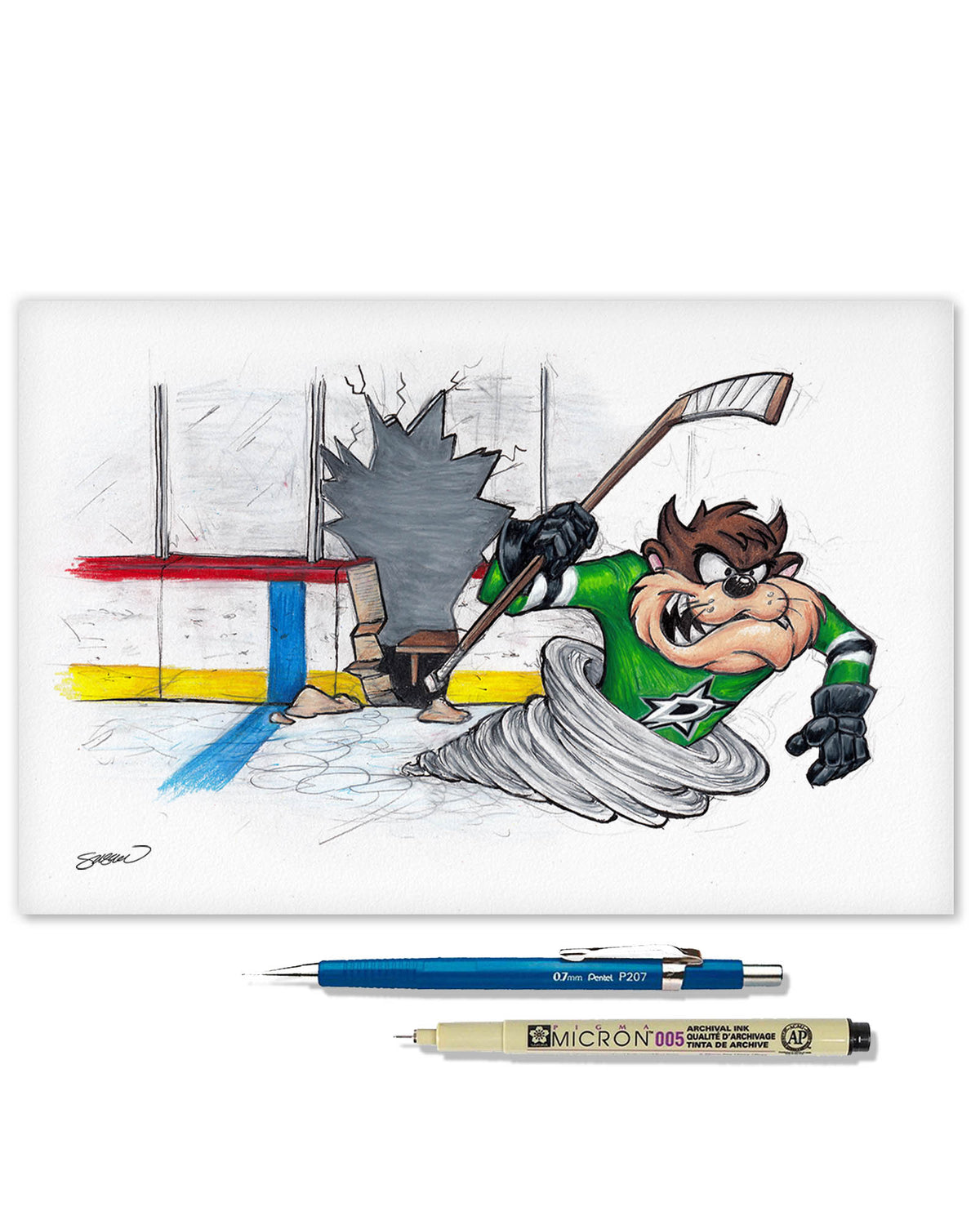 Tazmanian Line Change x NHL Stars Tazmanian Devil Limited Edition Fine Art Print