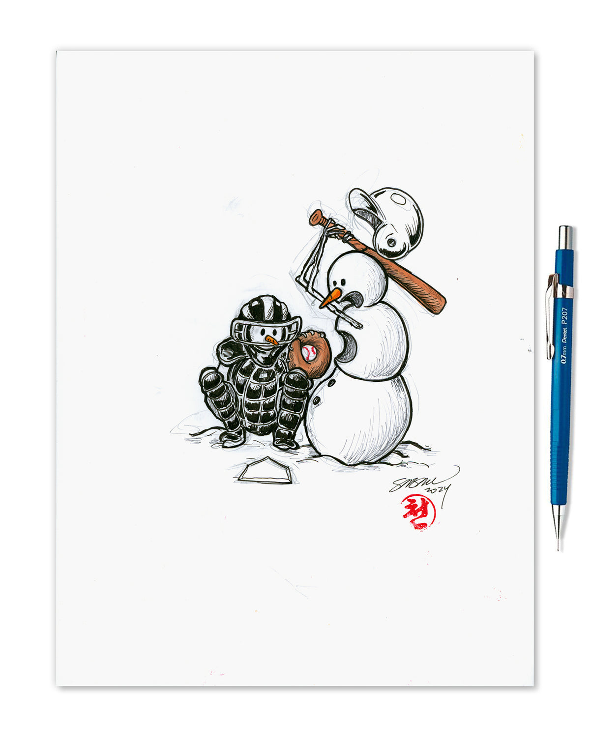 Team Frosties 2024 Ink Sketch Original Art