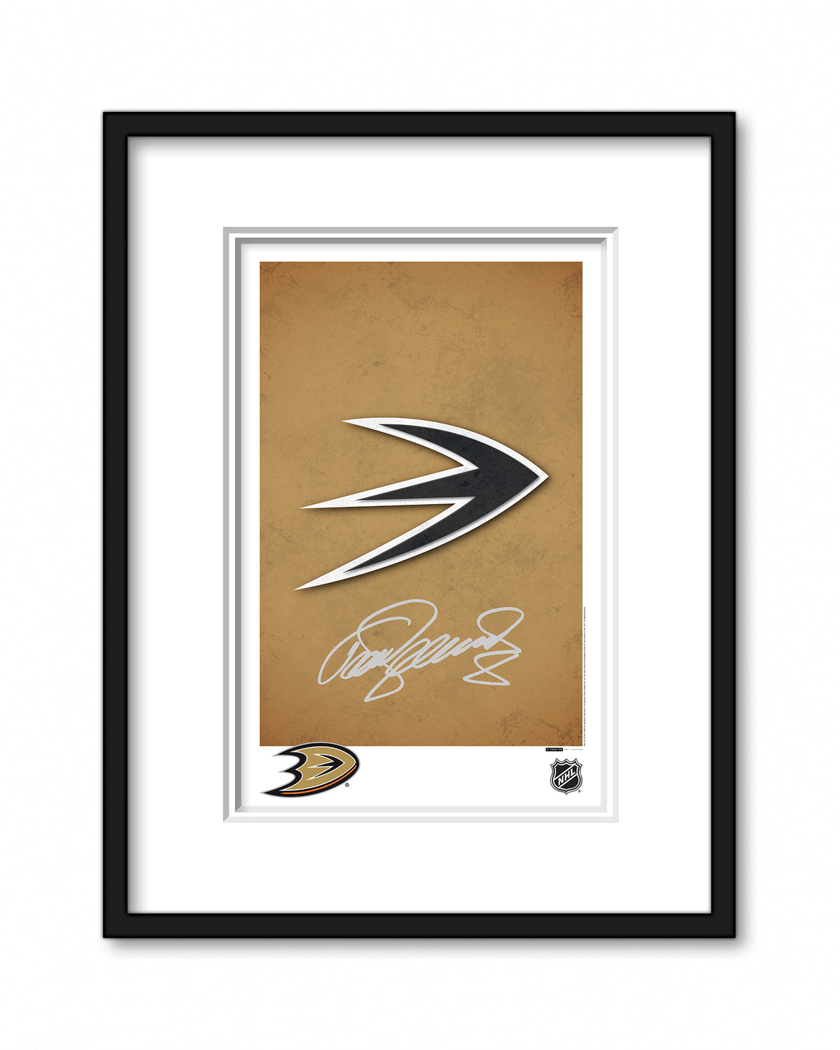 Minimalist Anaheim Ducks Logo Art - Teemu Selanne Autographed - Authenticated