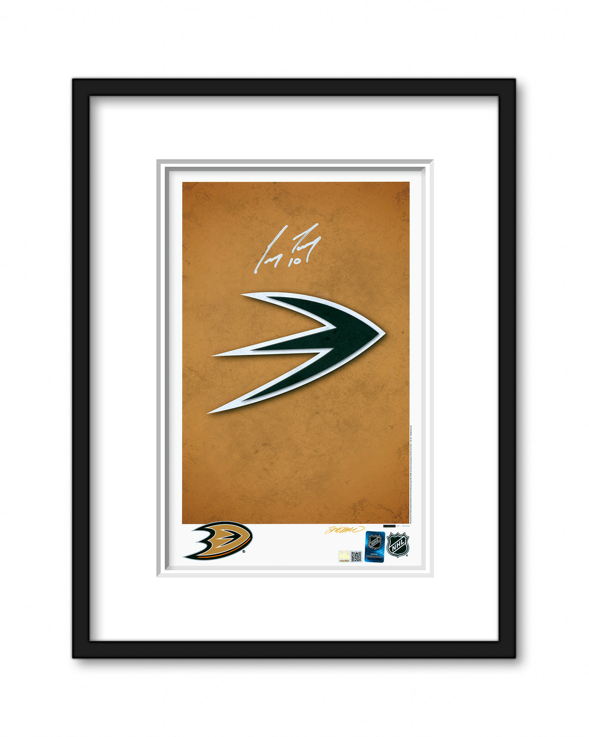 Minimalist Anaheim Ducks Logo Print - Corey Perry Autographed - Authenticated