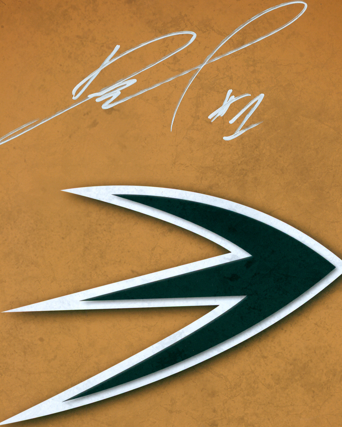 Minimalist Anaheim Ducks Logo Print - Lukas Dostal Autographed - Authenticated