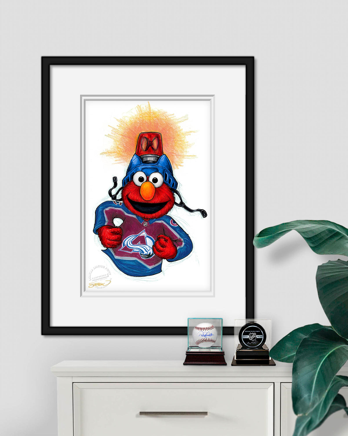 Elmo Loves Goals! x NHL Avalanche Limited Edition Art Print
