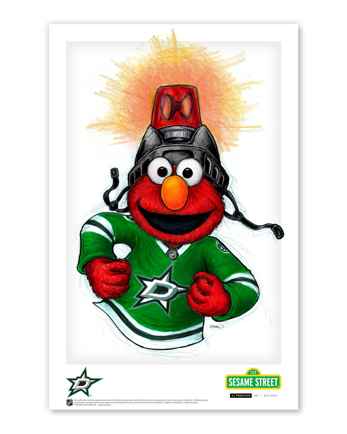 Elmo Loves Goals! x NHL Stars Limited Edition Art Print