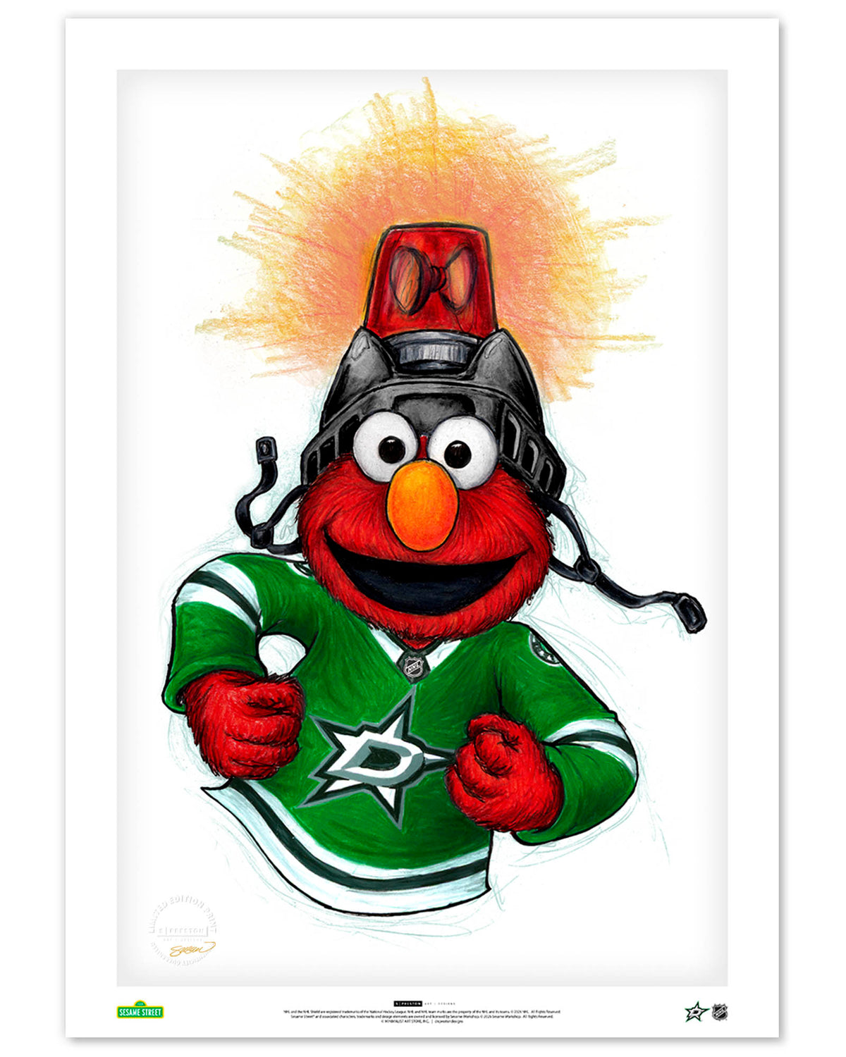Elmo Loves Goals! x NHL Stars Limited Edition Art Print