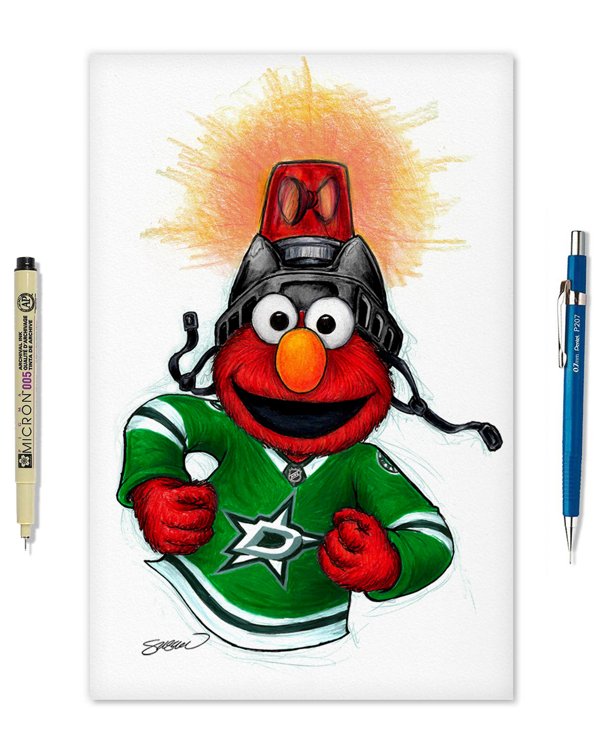 Elmo Loves Goals! x NHL Stars Limited Edition Art Print