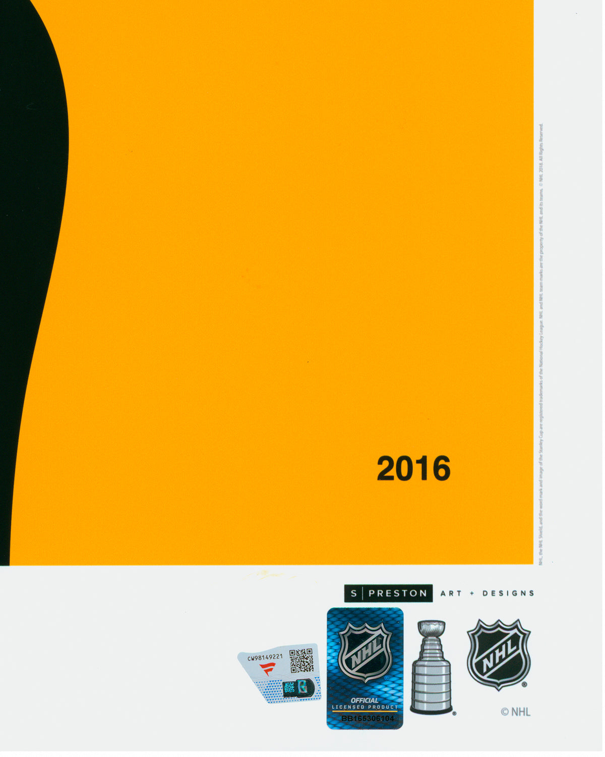 Minimalist Penguins Champions Trophy - Marc Andre Fleury Autographed - Authenticated