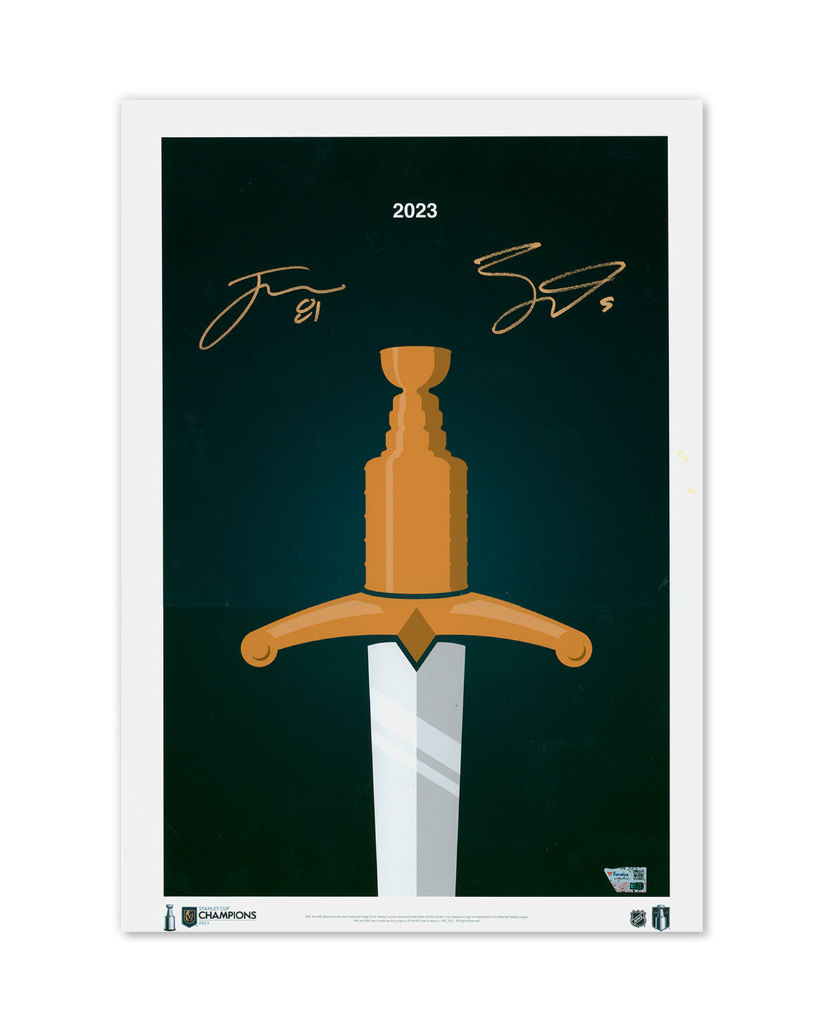 Minimalist Stanley Cup 2023 - Eichel x Marchessault Autograph - Authenticated