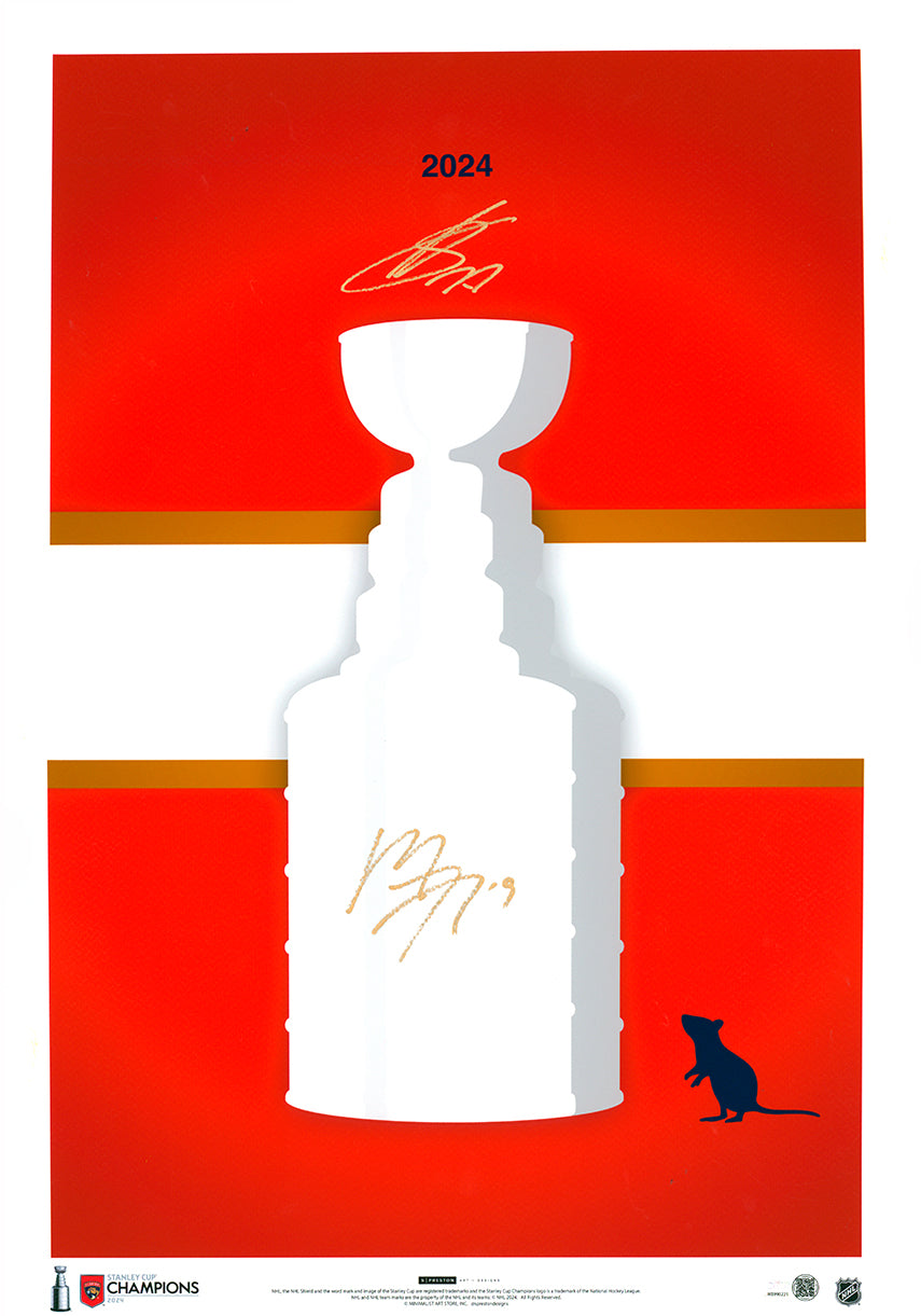 Minimalist 2024 Stanley Cup Florida Panthers Print - Tkachuck & Bobrovsky Autographed  - Authenticated (Copy)