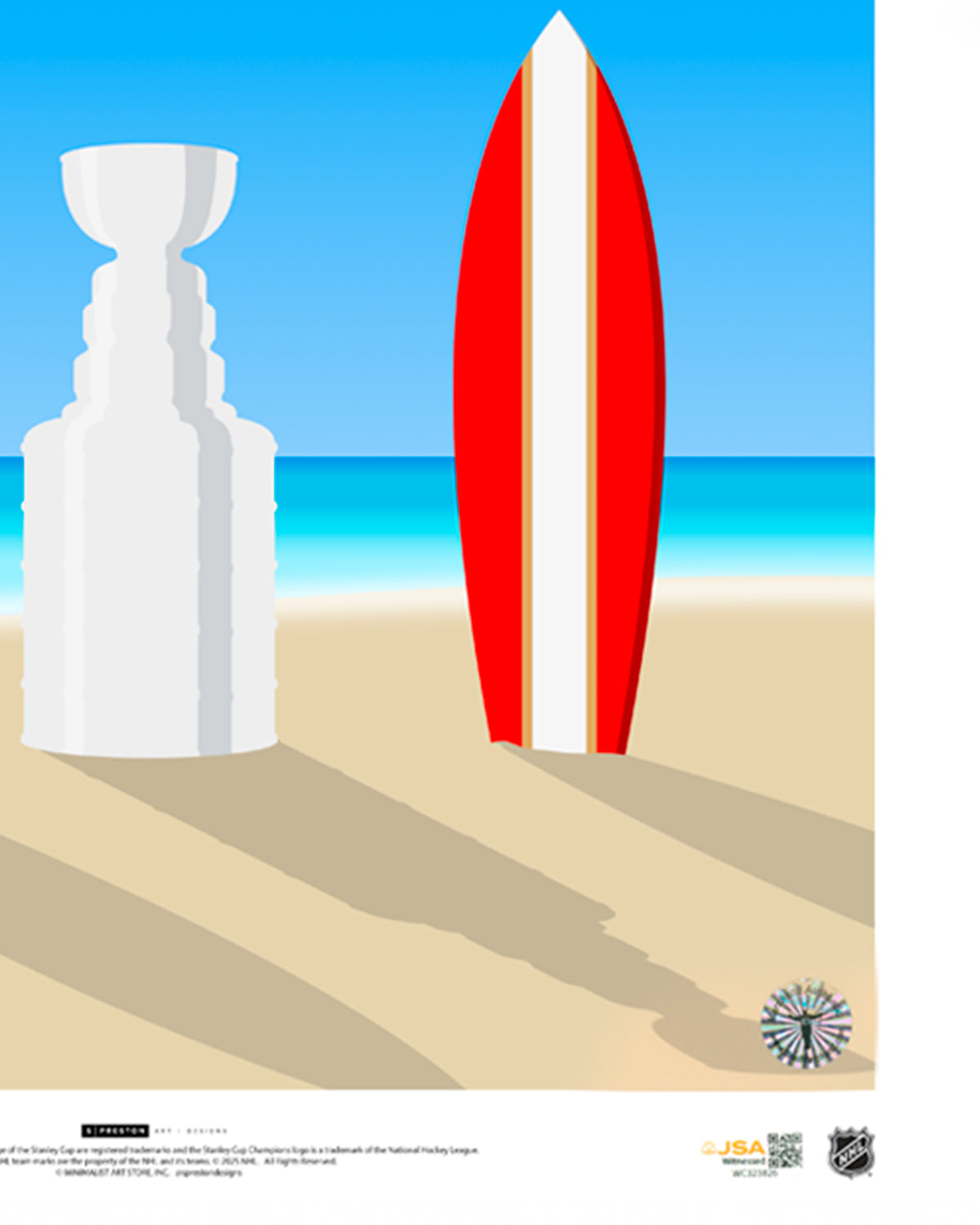 Minimalist 2025 Stanley Cup Florida Panthers Print - Brad Marchand Autographed  - Authenticated