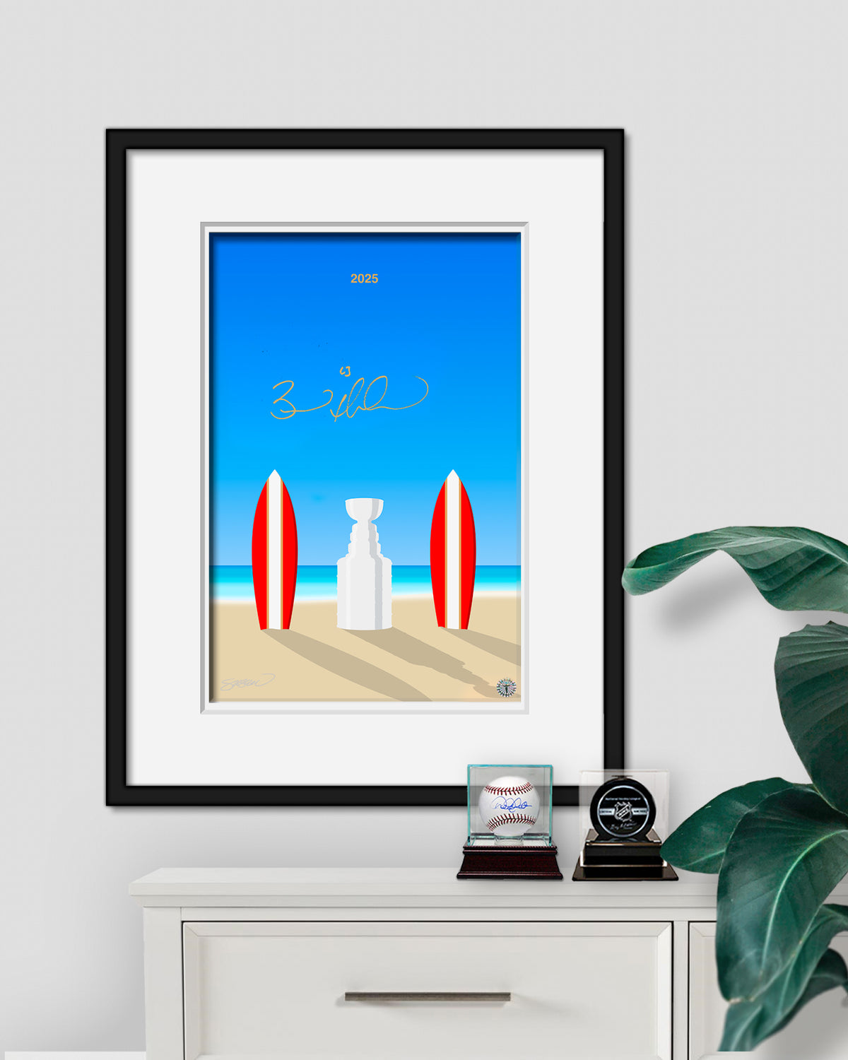Minimalist 2025 Stanley Cup Florida Panthers Print - Brad Marchand Autographed  - Authenticated