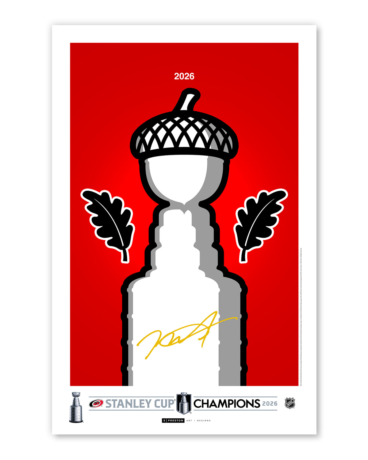 Minimalist Stanley Cup 2026 Autographed Rod Brind'Amour Art - Authenticated