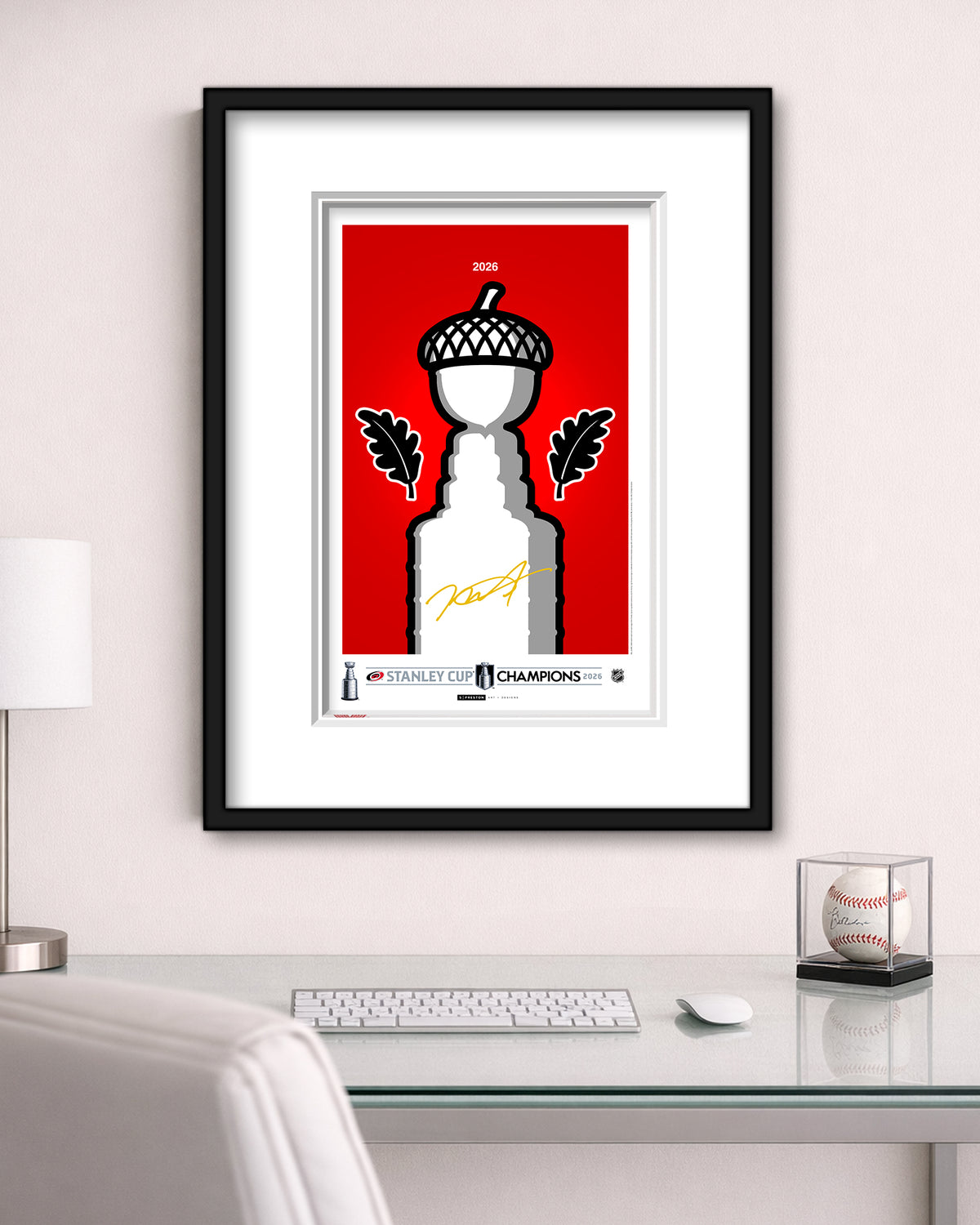 Minimalist Stanley Cup 2026 Autographed Rod Brind'Amour Art - Authenticated