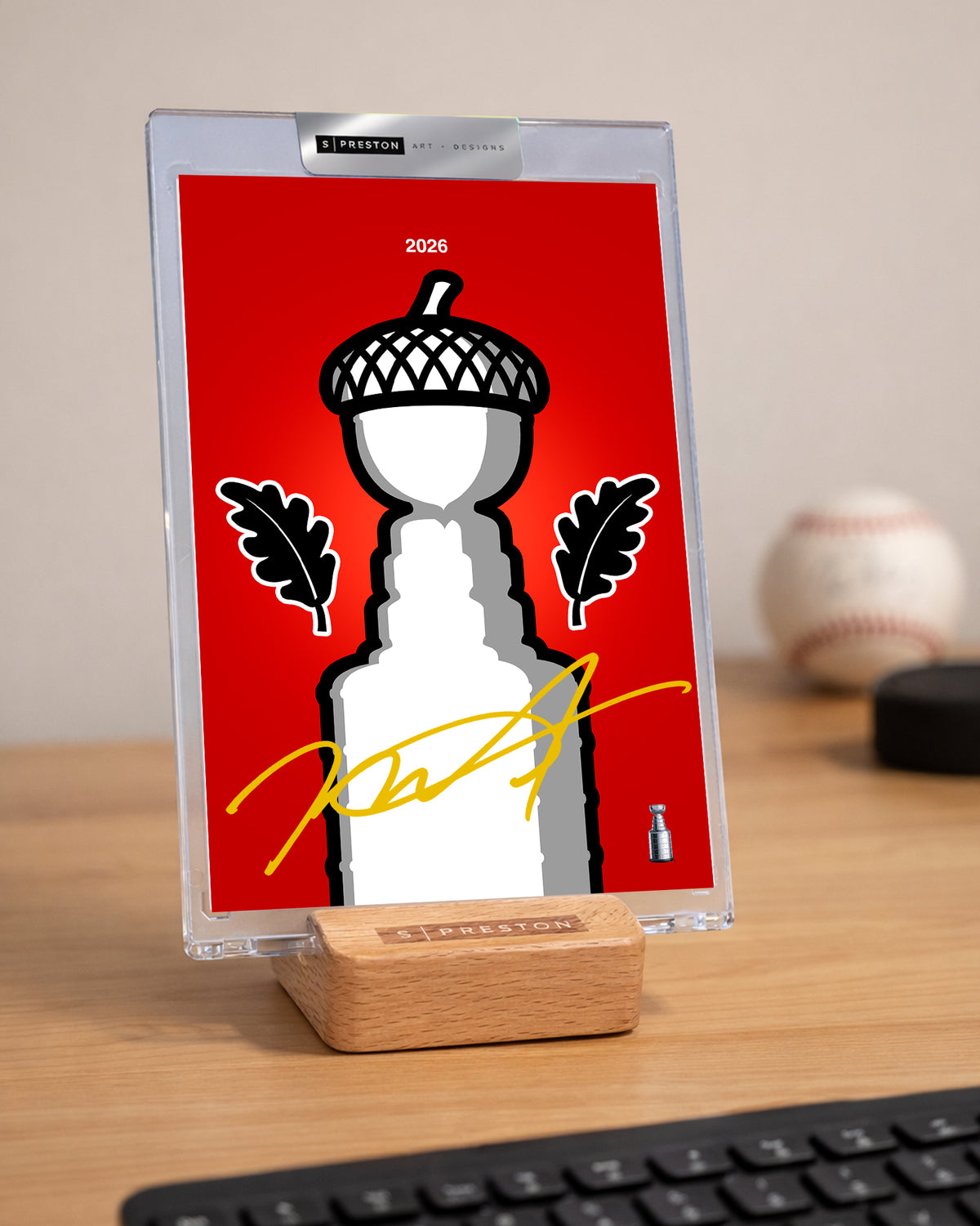 Minimalist Stanley Cup 2026 Autographed Rod Brind'Amour Art - Authenticated