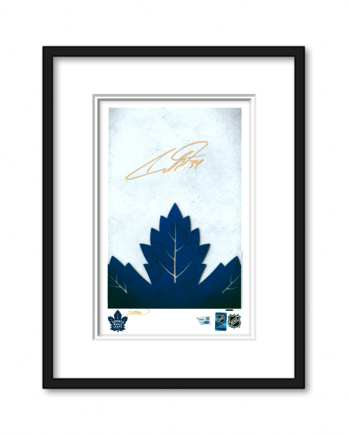 Toronto Maple Leafs Minimalist Logo Print - Auston Matthews Autographed - Authenticated