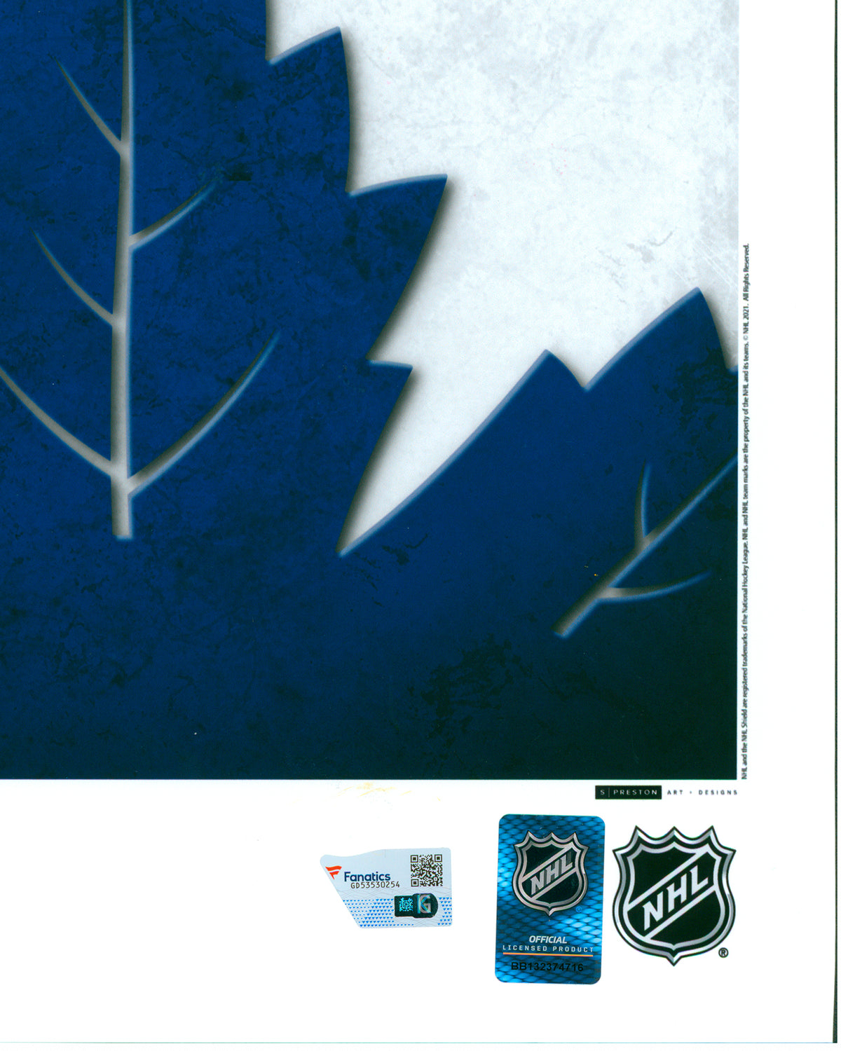Toronto Maple Leafs Minimalist Logo Print - Auston Matthews Autographed - Authenticated