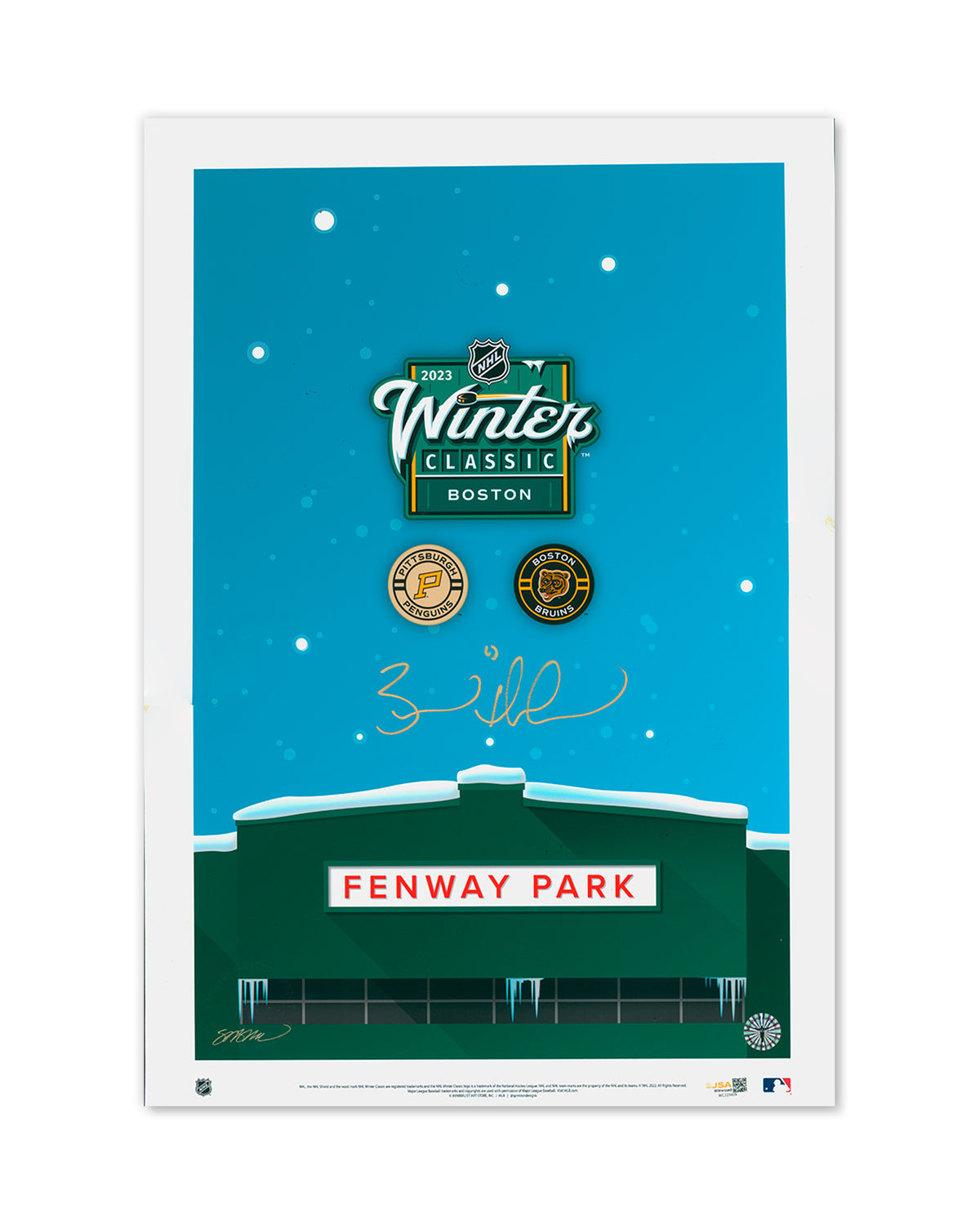 Minimalist 2023 NHL Winter Classic Print - Brad Marchand Autographed  - Authenticated
