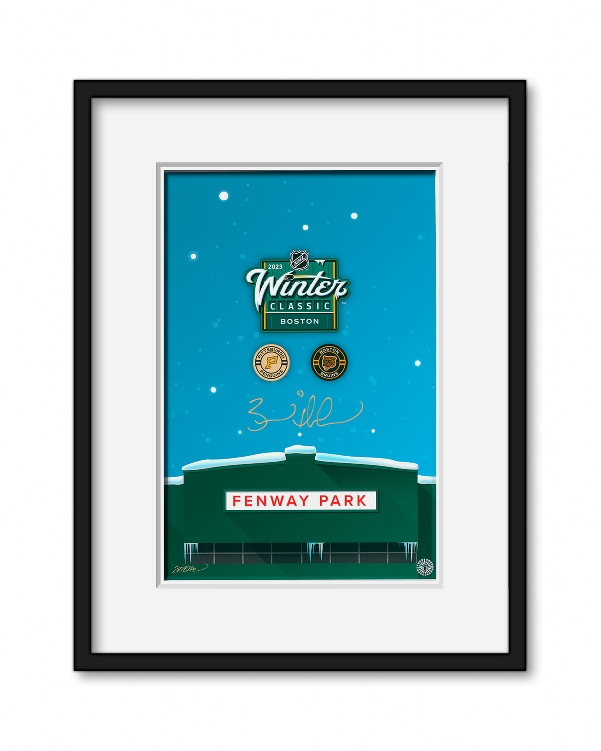 Minimalist 2023 NHL Winter Classic Print - Brad Marchand Autographed  - Authenticated