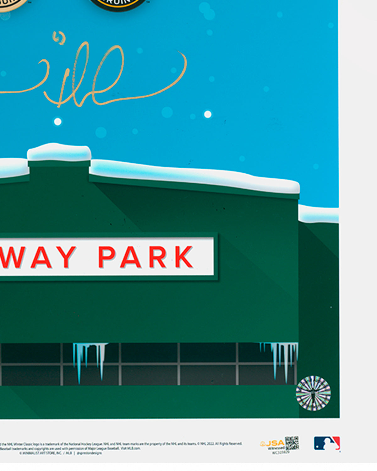 Minimalist 2023 NHL Winter Classic Print - Brad Marchand Autographed  - Authenticated
