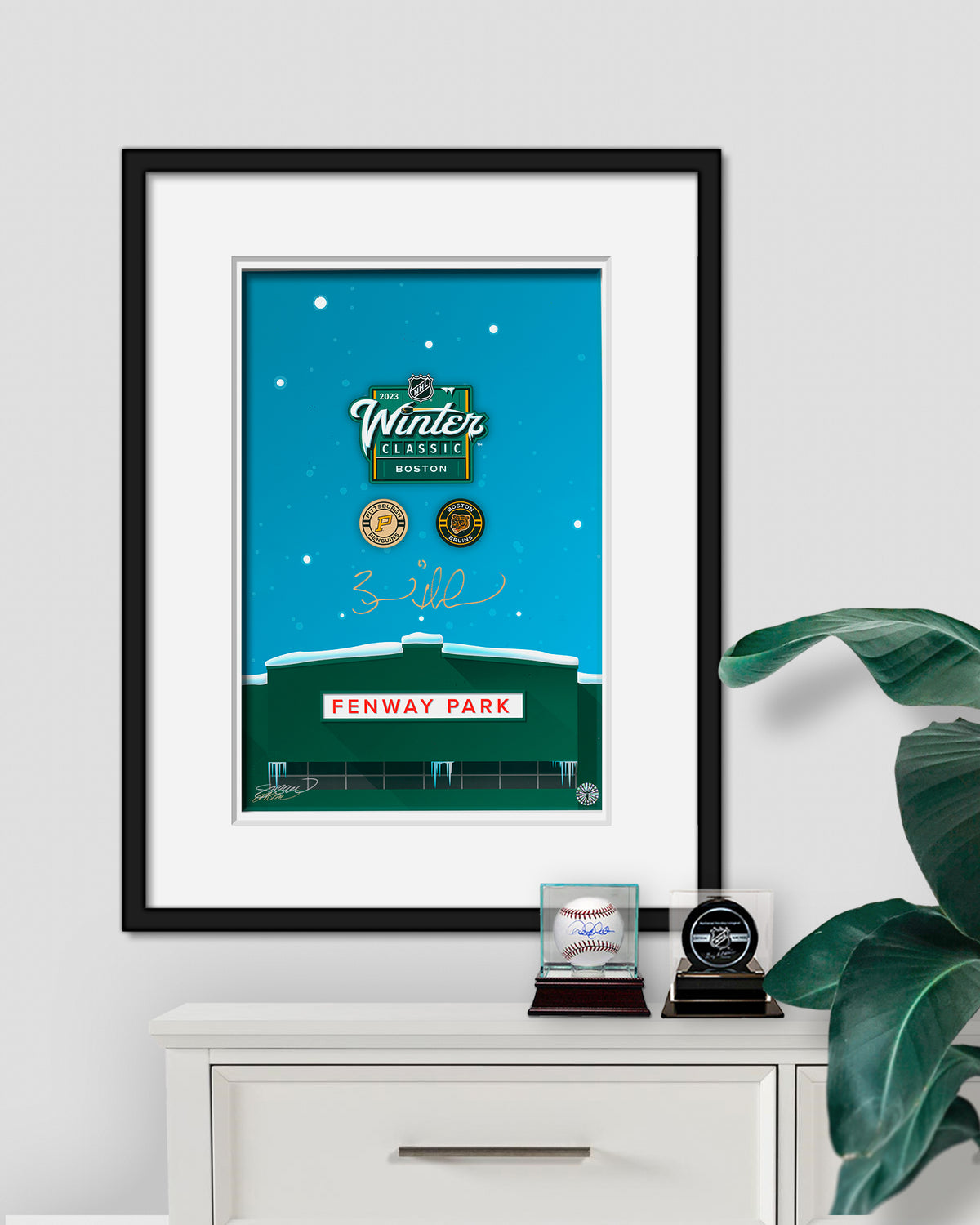 Minimalist 2023 NHL Winter Classic Print - Brad Marchand Autographed  - Authenticated