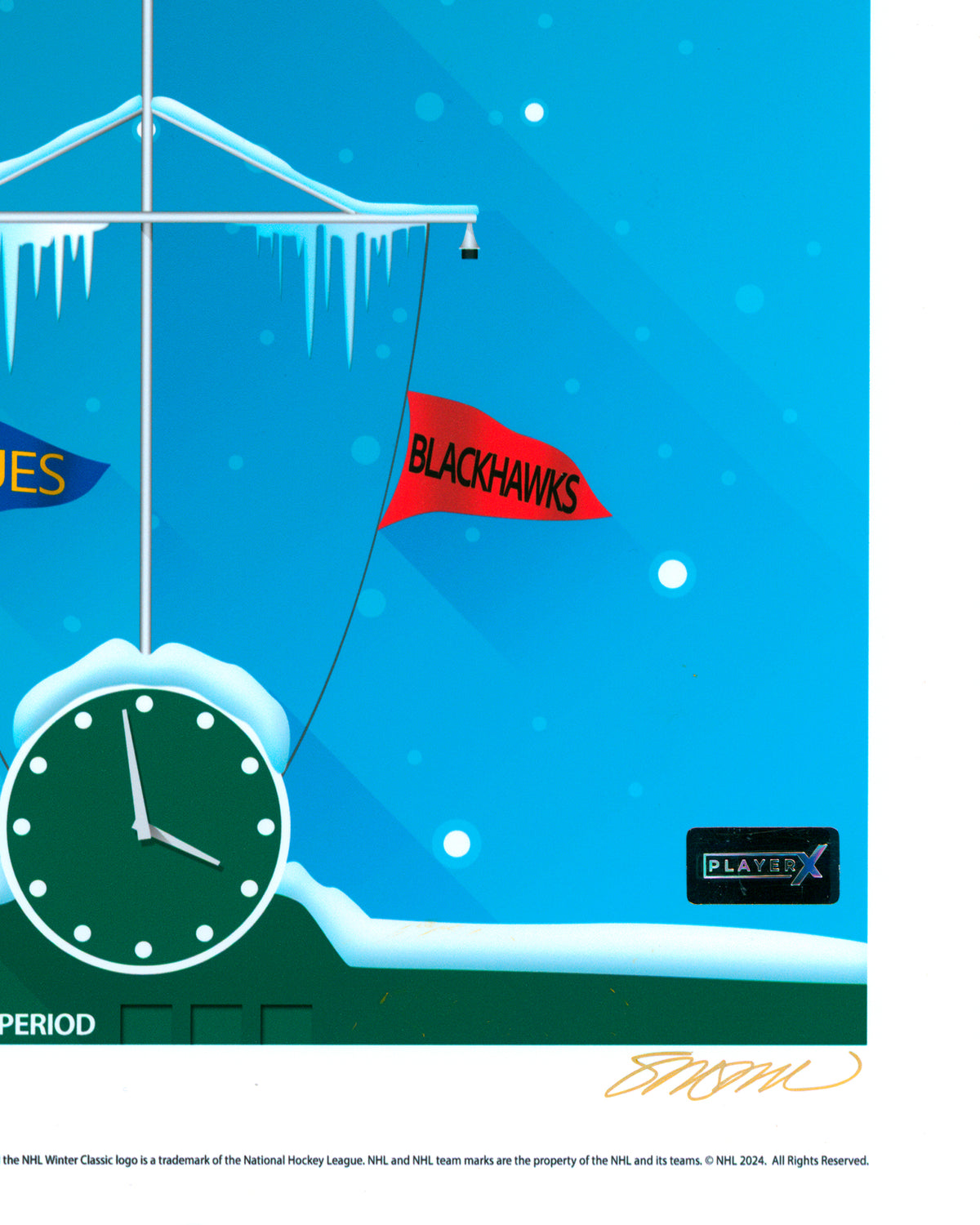 Minimalist 2025 NHL Winter Classic Poster- Brayden Schenn Autographed - Authenticated