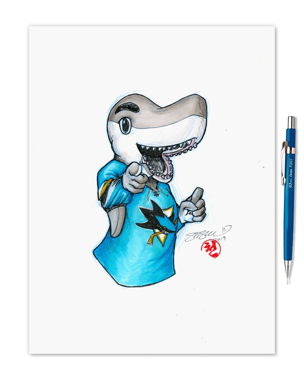 S.J. Sharkie - Original Mascot Artwork