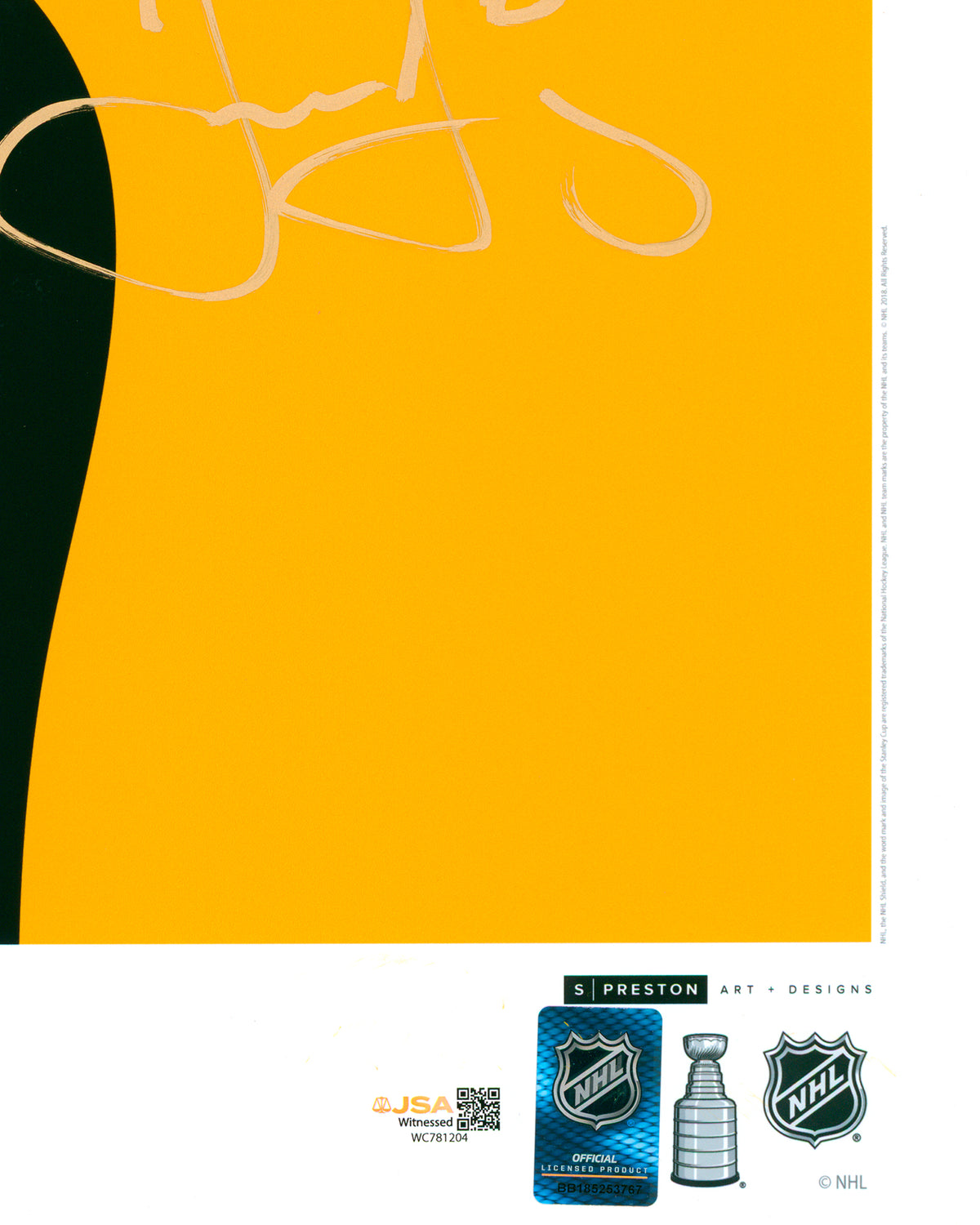 Minimalist Penguins Champions Trophy Artwork - Jaromir Jagr Autographed - Poster Print - Authenticated